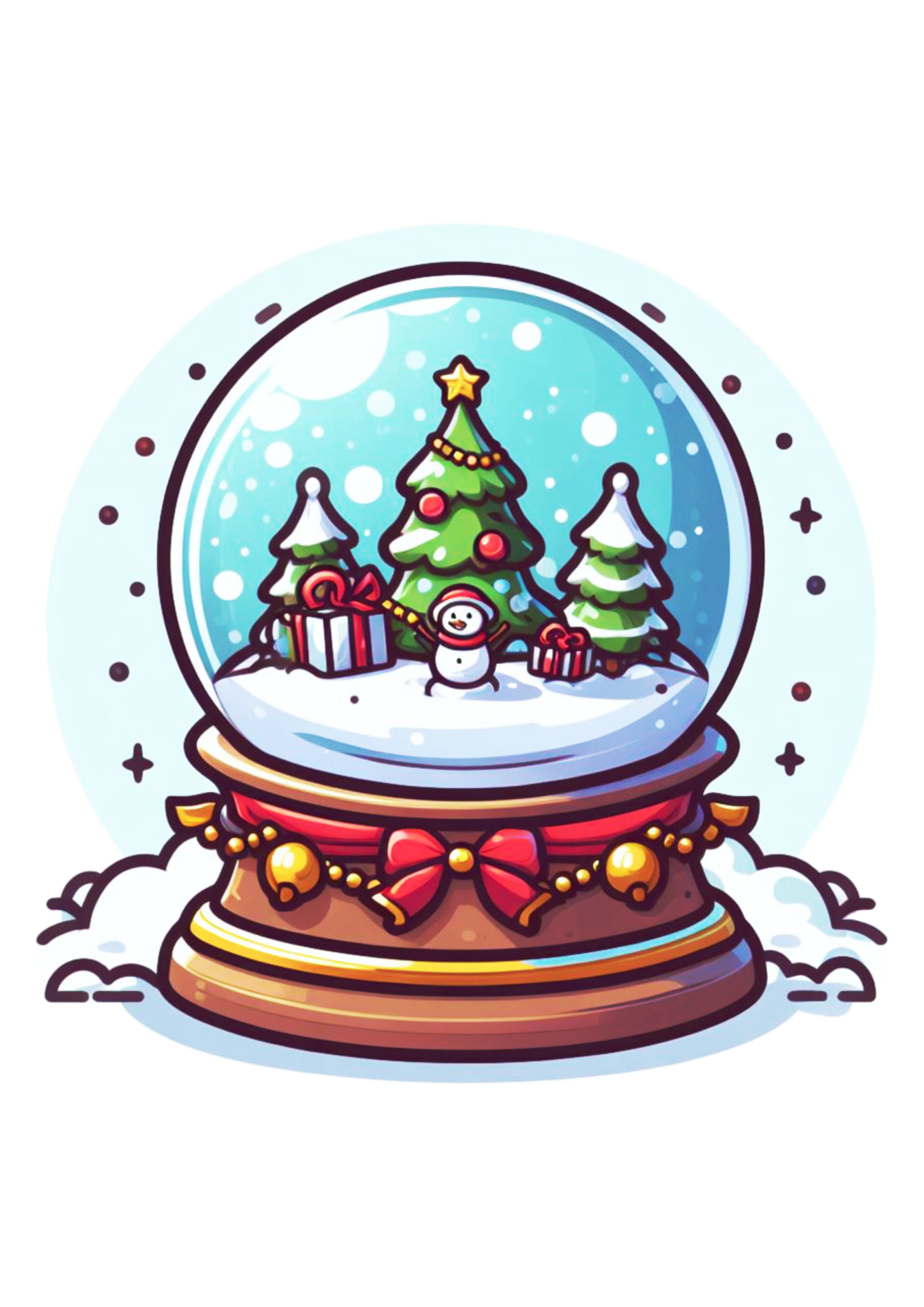 Kit Globo De Neve Natalino DIY - 20 Peças Com Lantejoulas E Adesivos | Decoração Inverno