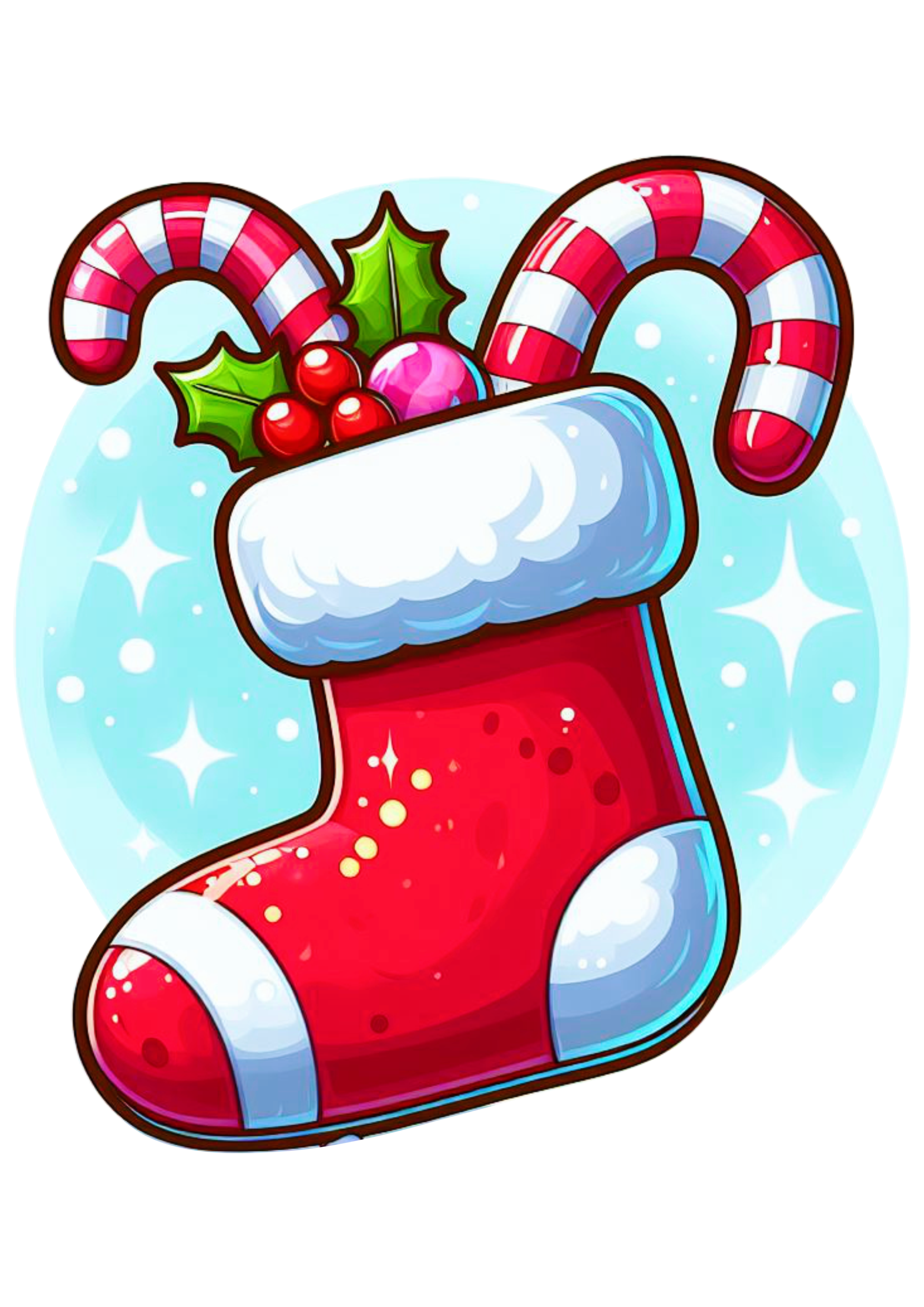Decoração de natal meia do papai noel vermelha desenho fofinho ilustração fundo transparente símbolo png