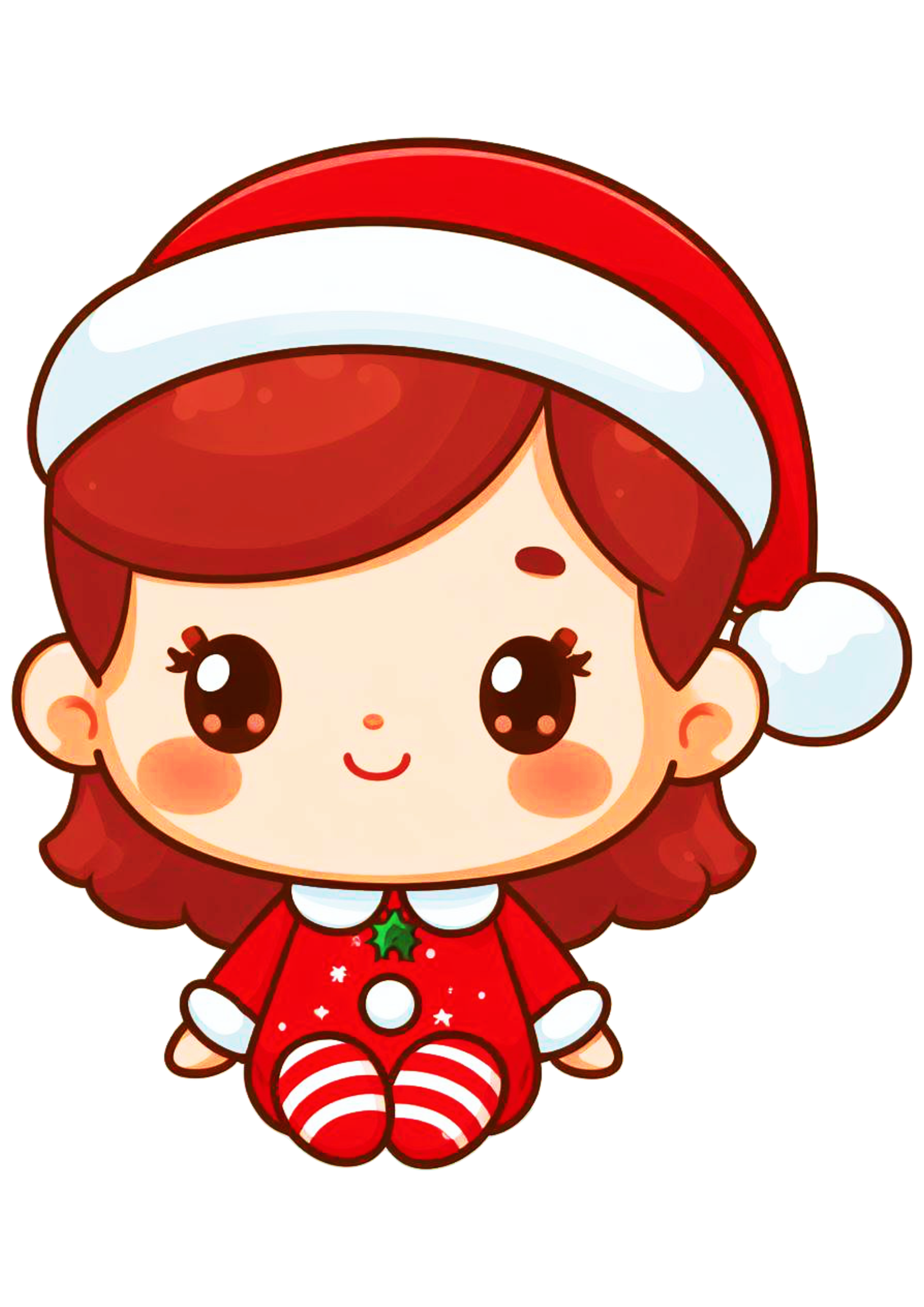Imagens de natal Menina com roupinha do papai Noel desenho simples fofinho ilustração design  fundo transparente png