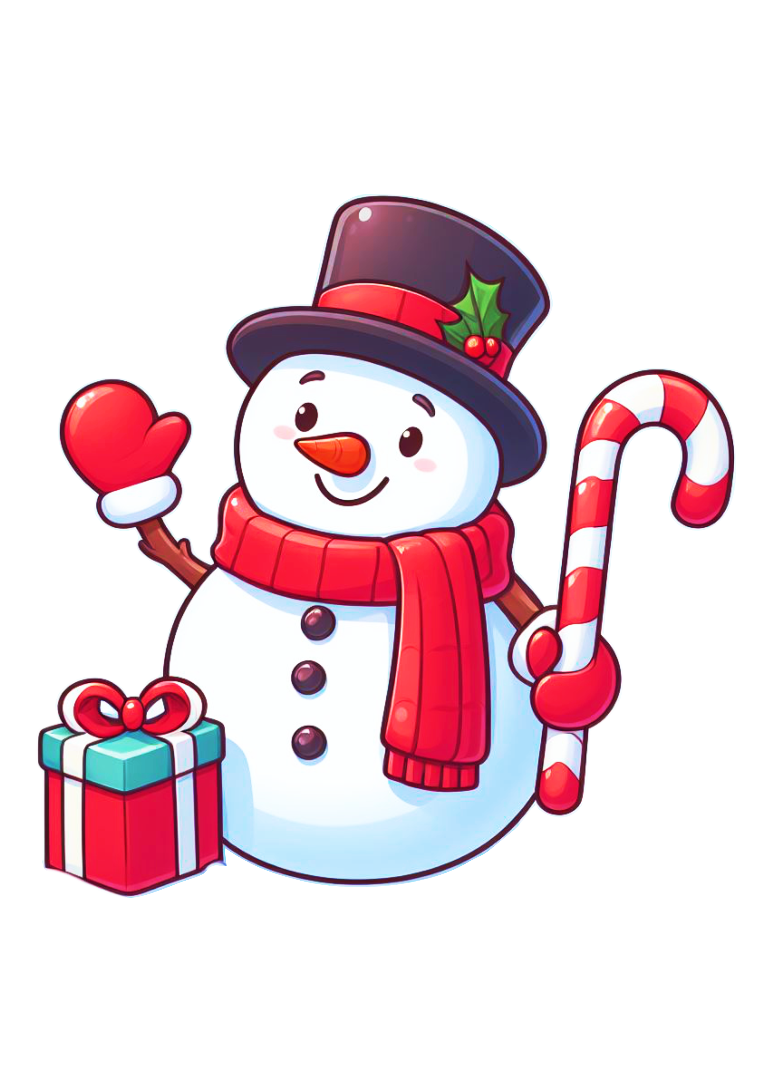 Boneco de neve decoração de natal ilustração desenho fofinho animação png