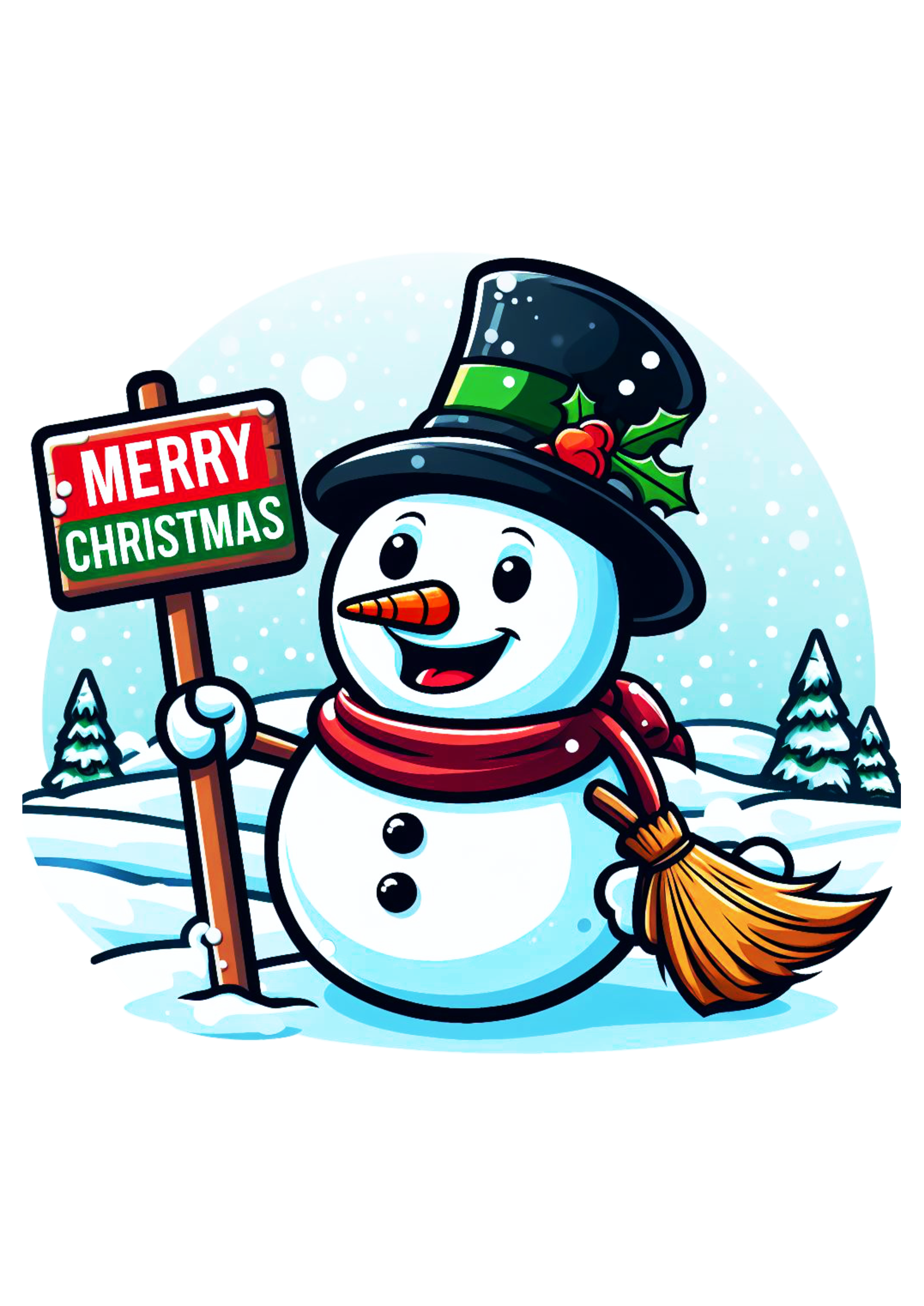 Boneco de neve decoração de natal ilustração desenho fofinho animação merry christmas png
