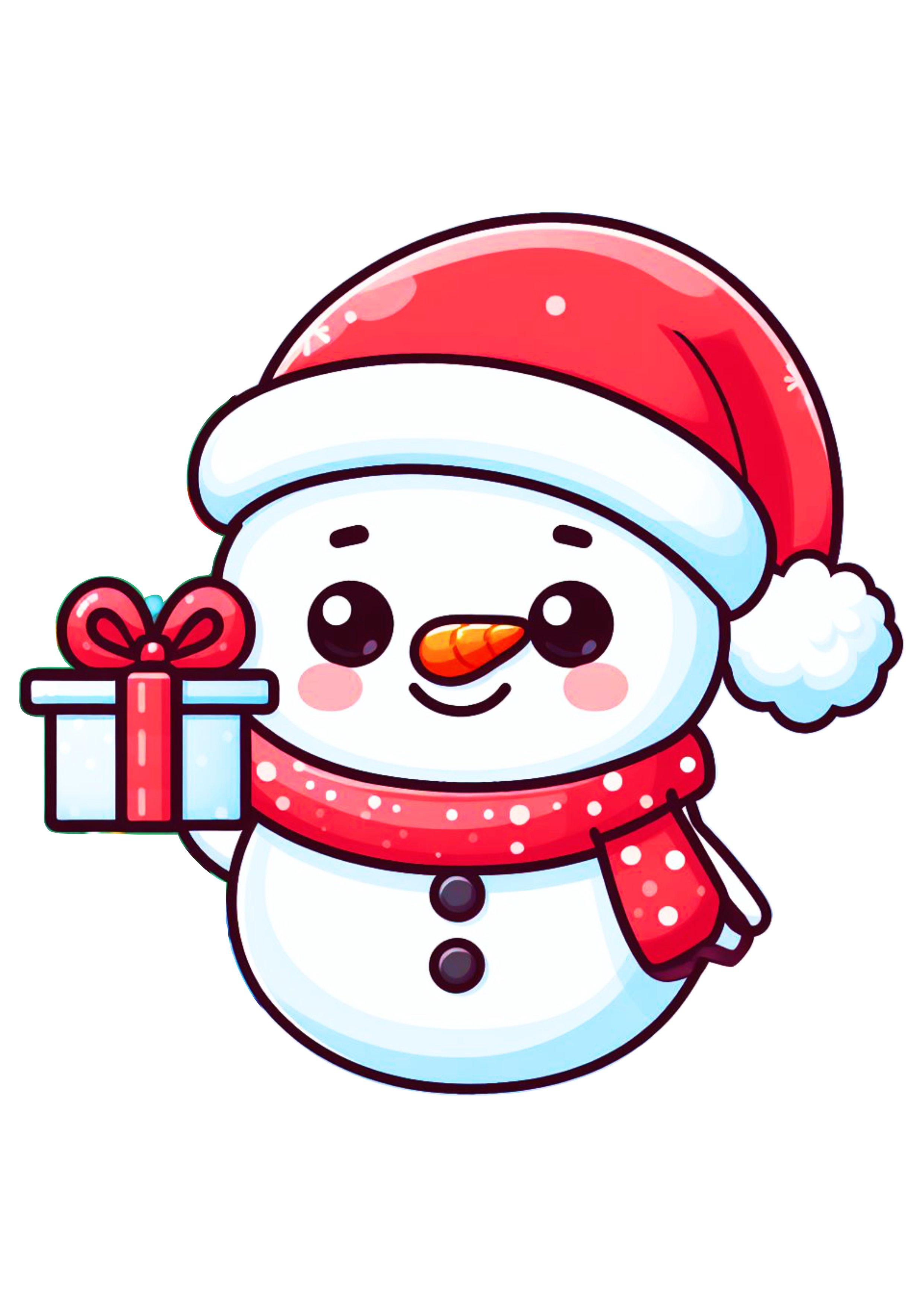 Boneco de neve decoração de natal ilustração desenho fofinho animação merry christmas snowman design png