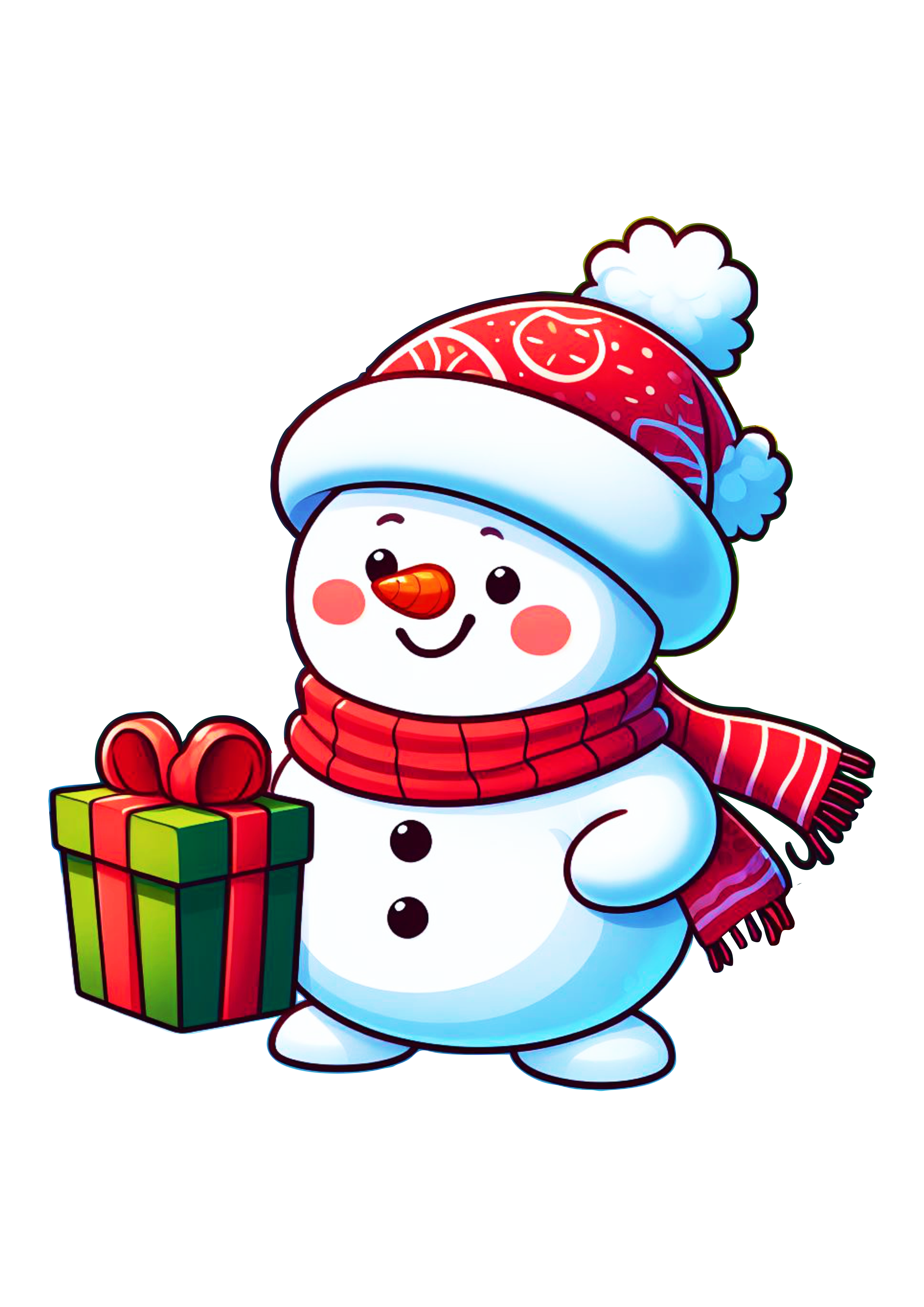 Boneco de neve decoração de natal ilustração desenho fofinho animação merry christmas snowman presente png