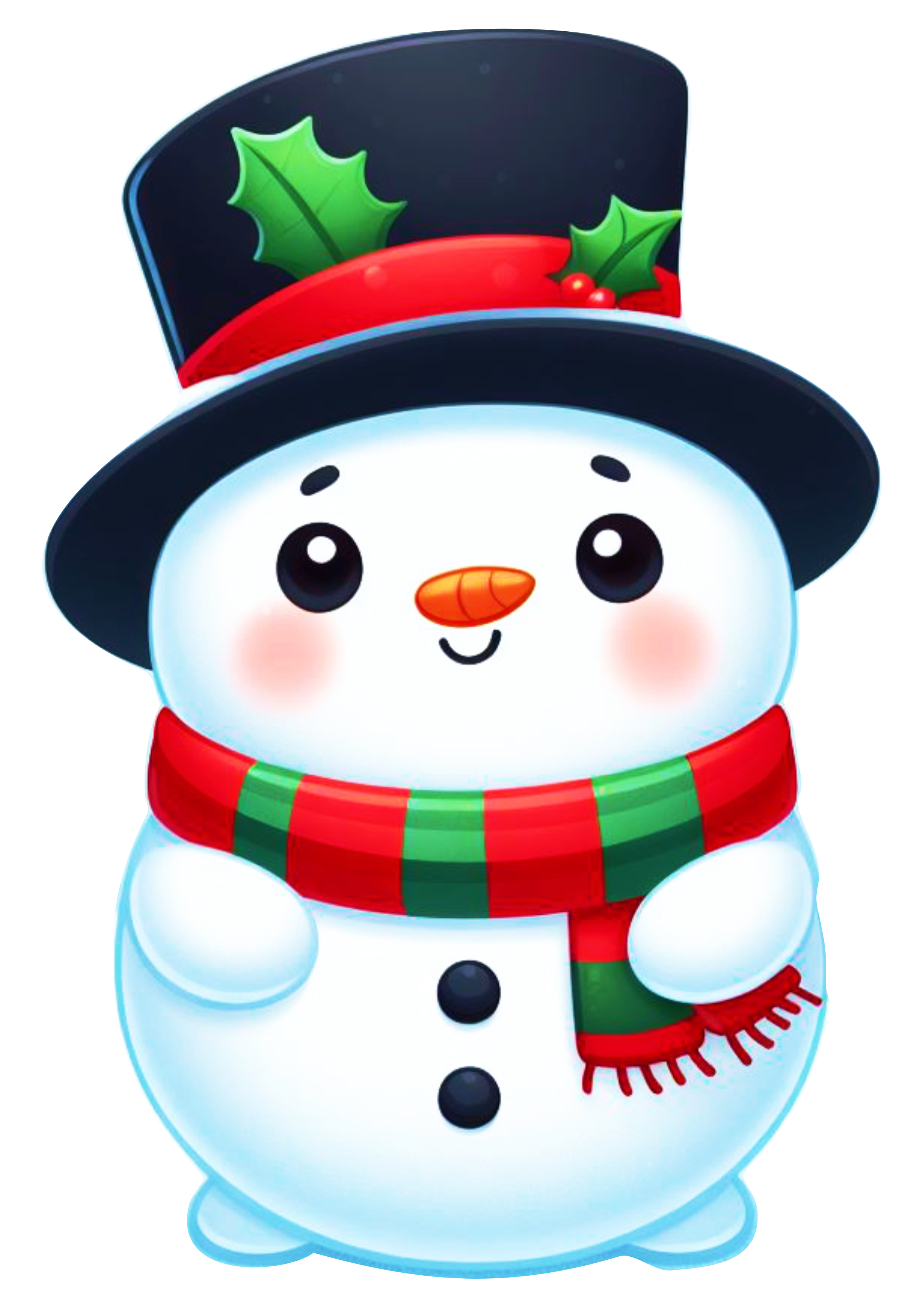 Boneco de neve fofinho desenho simples decoração de natal cute png