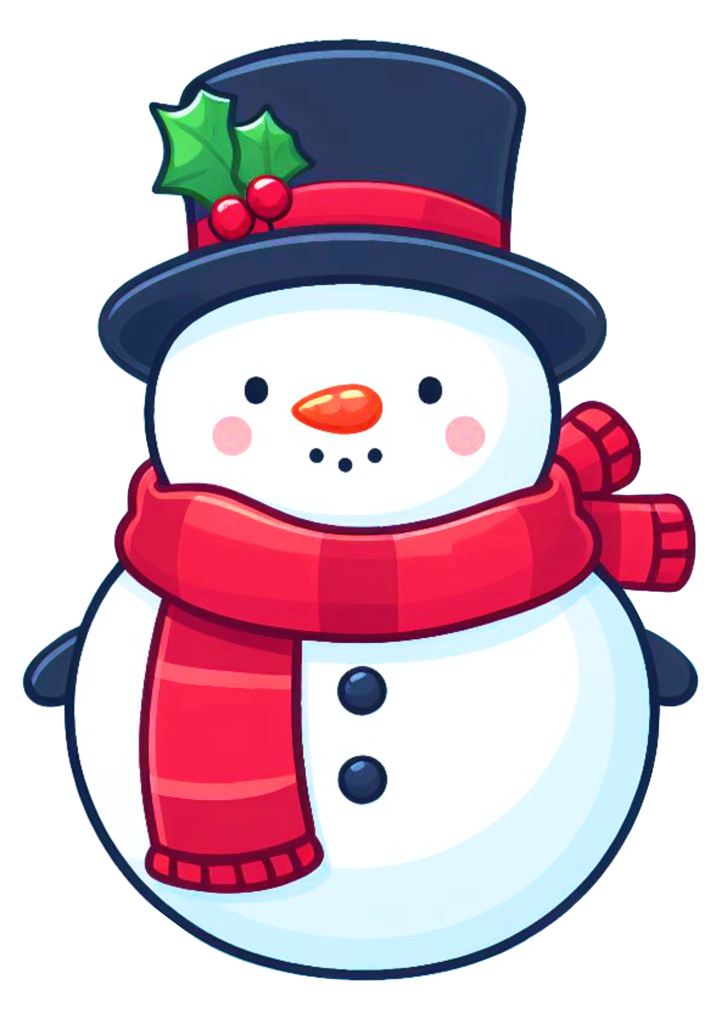 Boneco de neve fofinho desenho simples decoração de natal chibi png