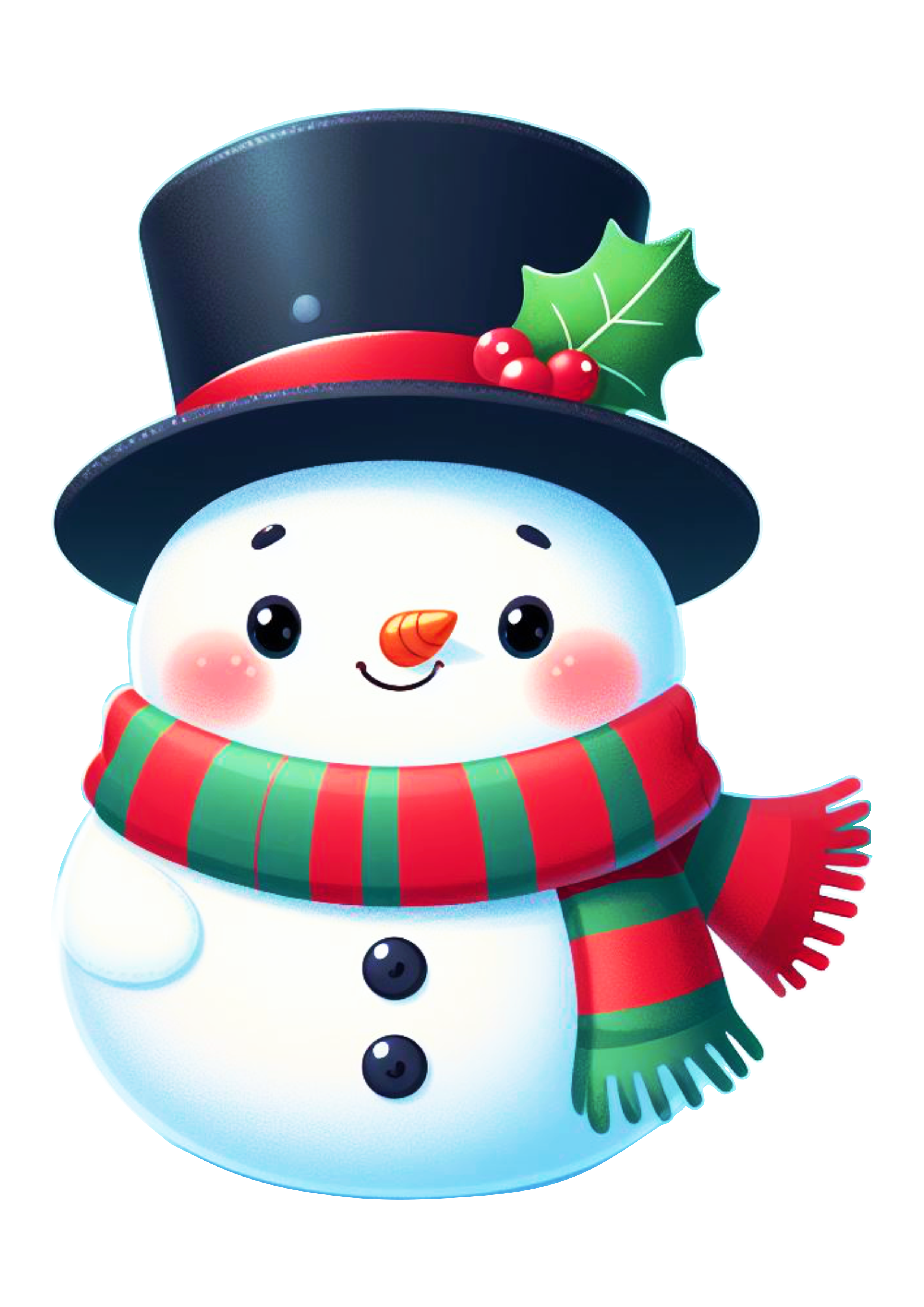 Boneco de neve fofinho com cachecol desenho simples decoração de natal png