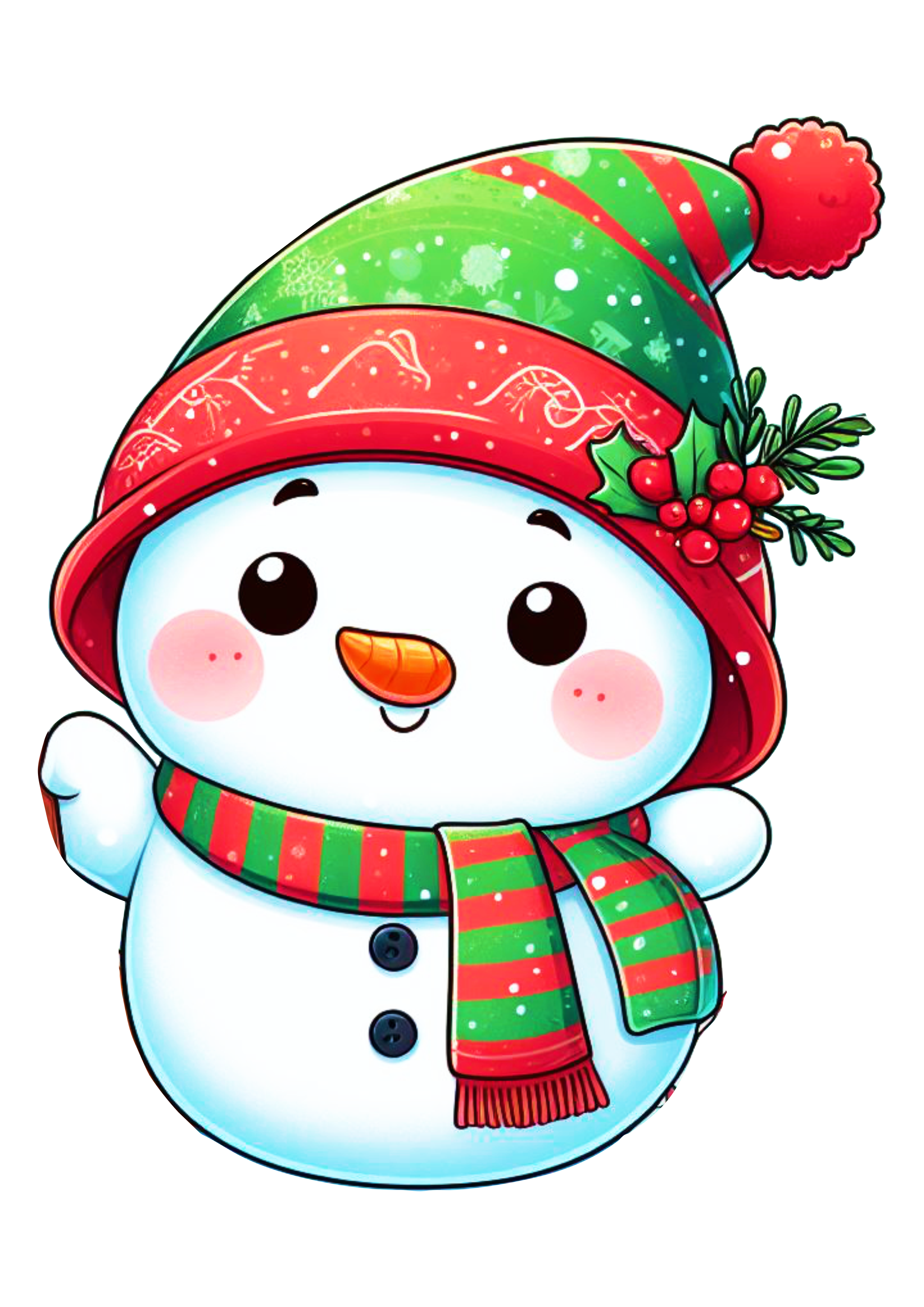 Boneco de neve fofinho desenho simples decoração de natal artigos de papelaria png
