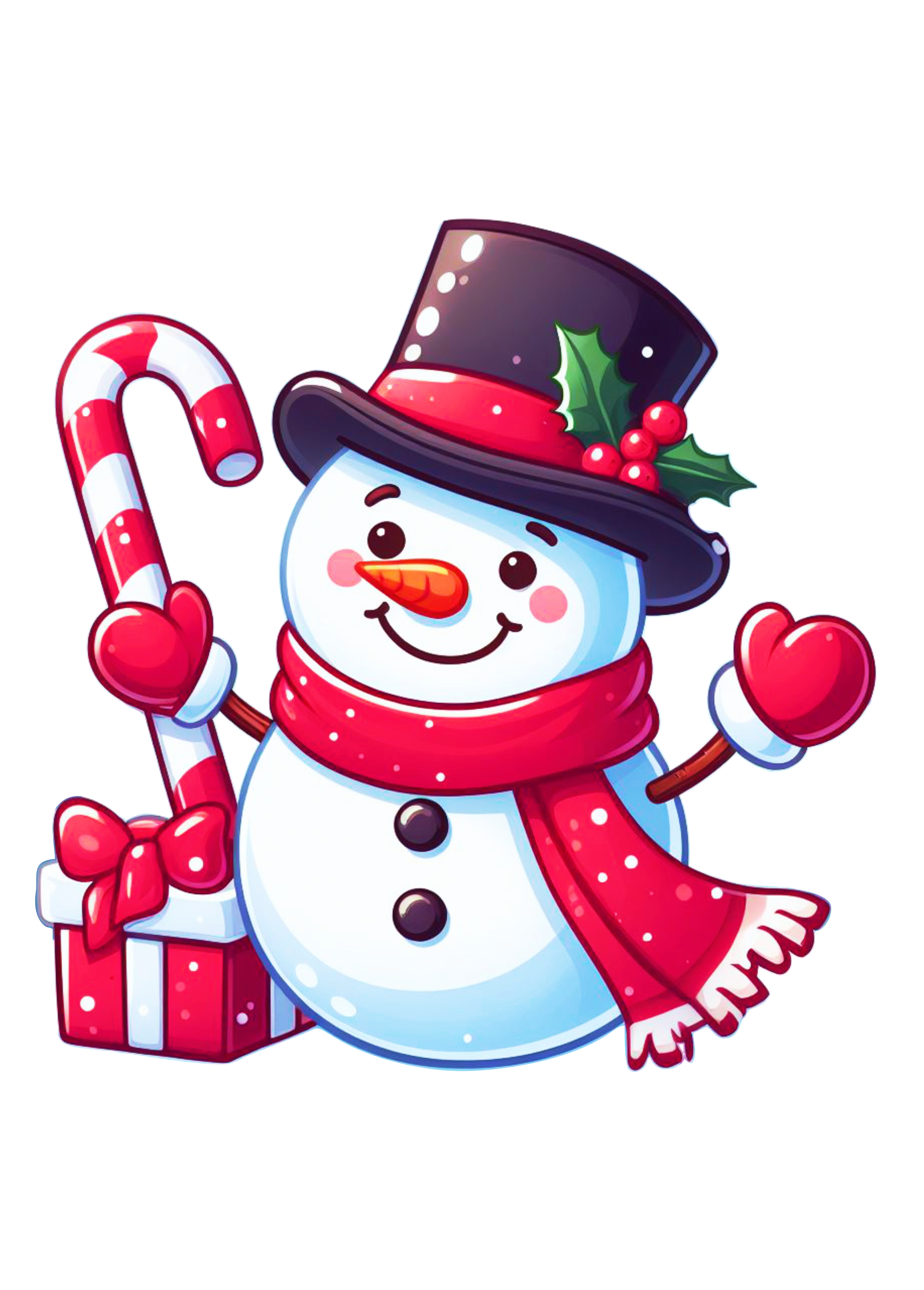 Boneco de neve fofinho com cachecol desenho simples decoração de natal presente png