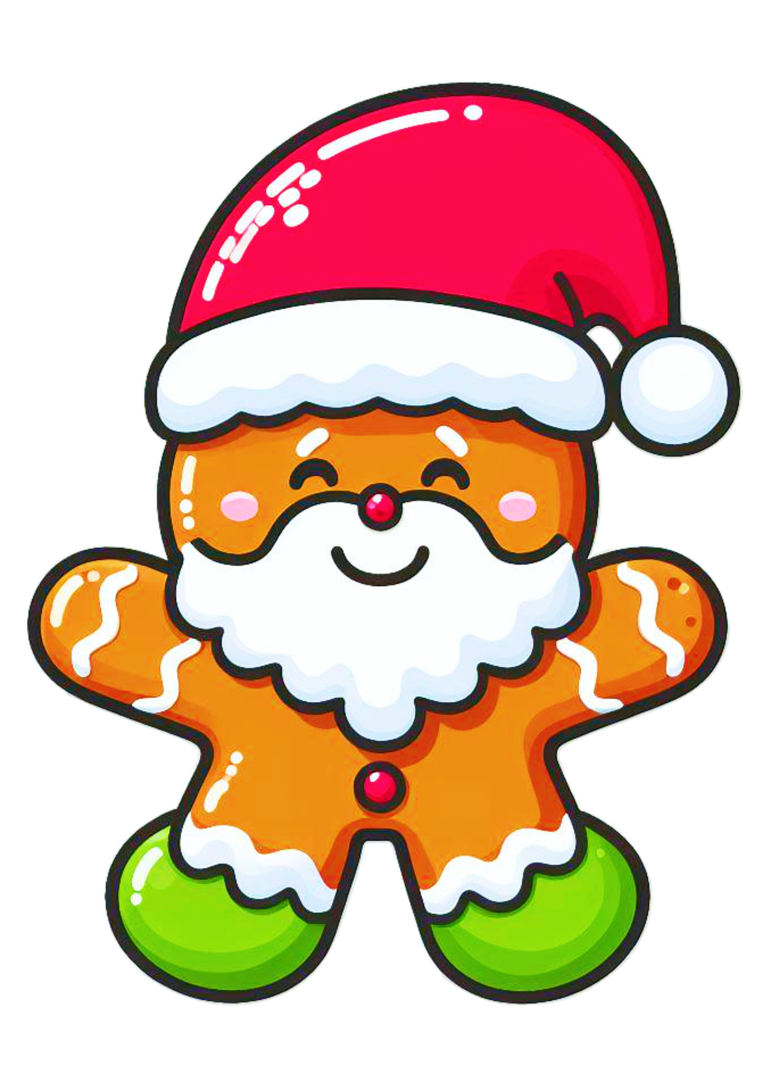 Decoração de natal homem biscoito de gengibre desenho simples papai Noel png