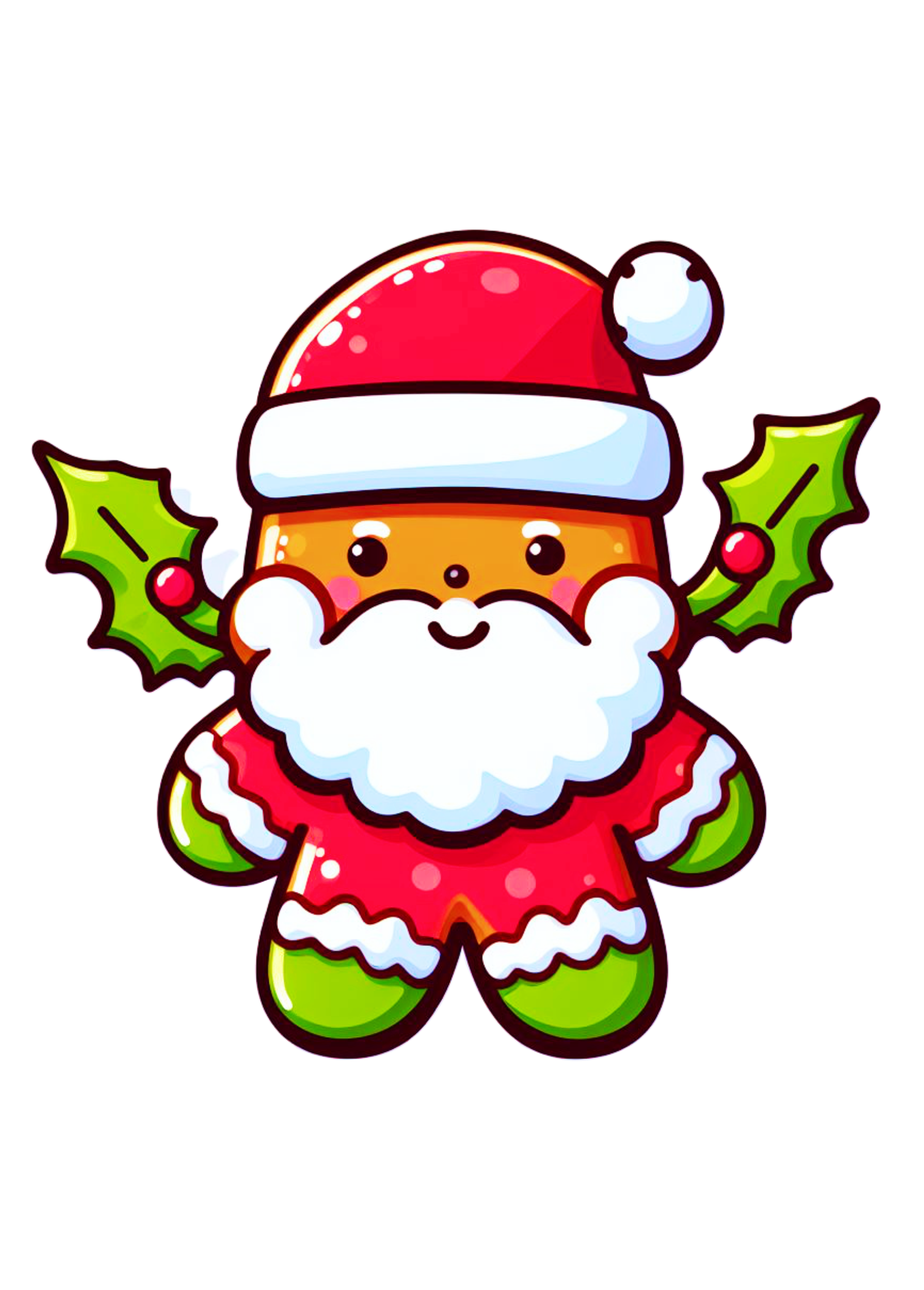 Decoração de natal homem biscoito de gengibre desenho simples papai Noel ilustração pack de imagens png