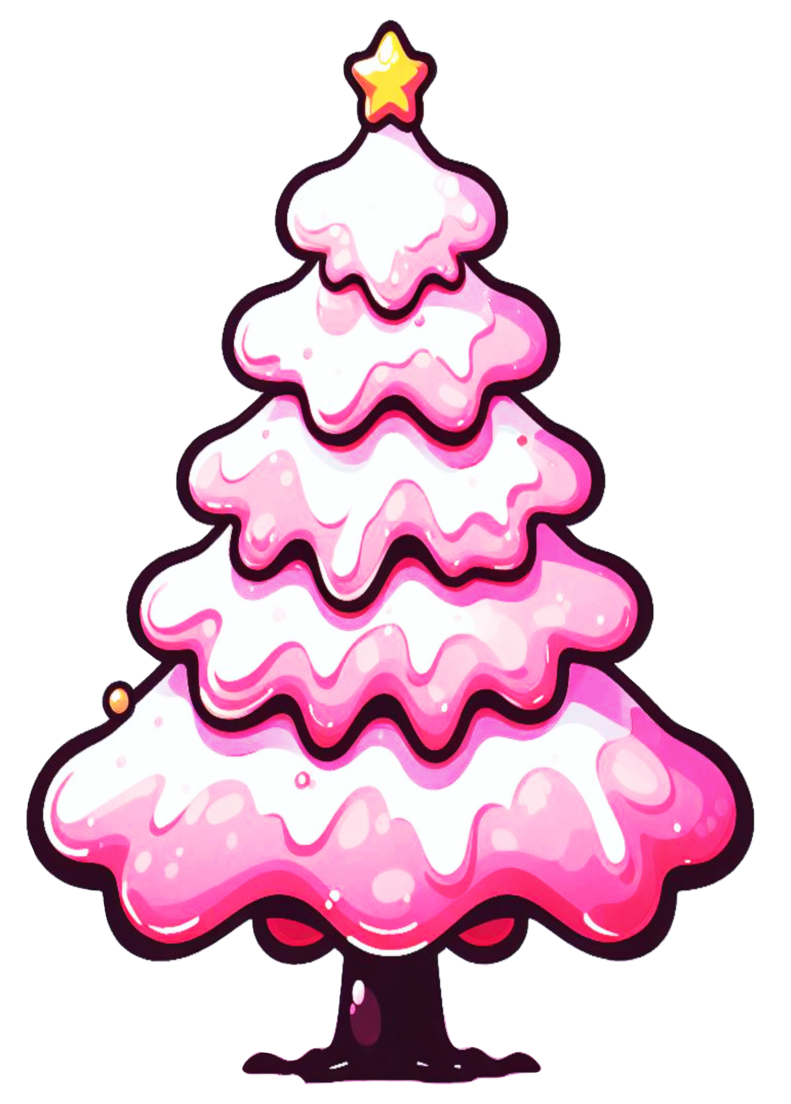 Árvore de natal rosa desenho simples png