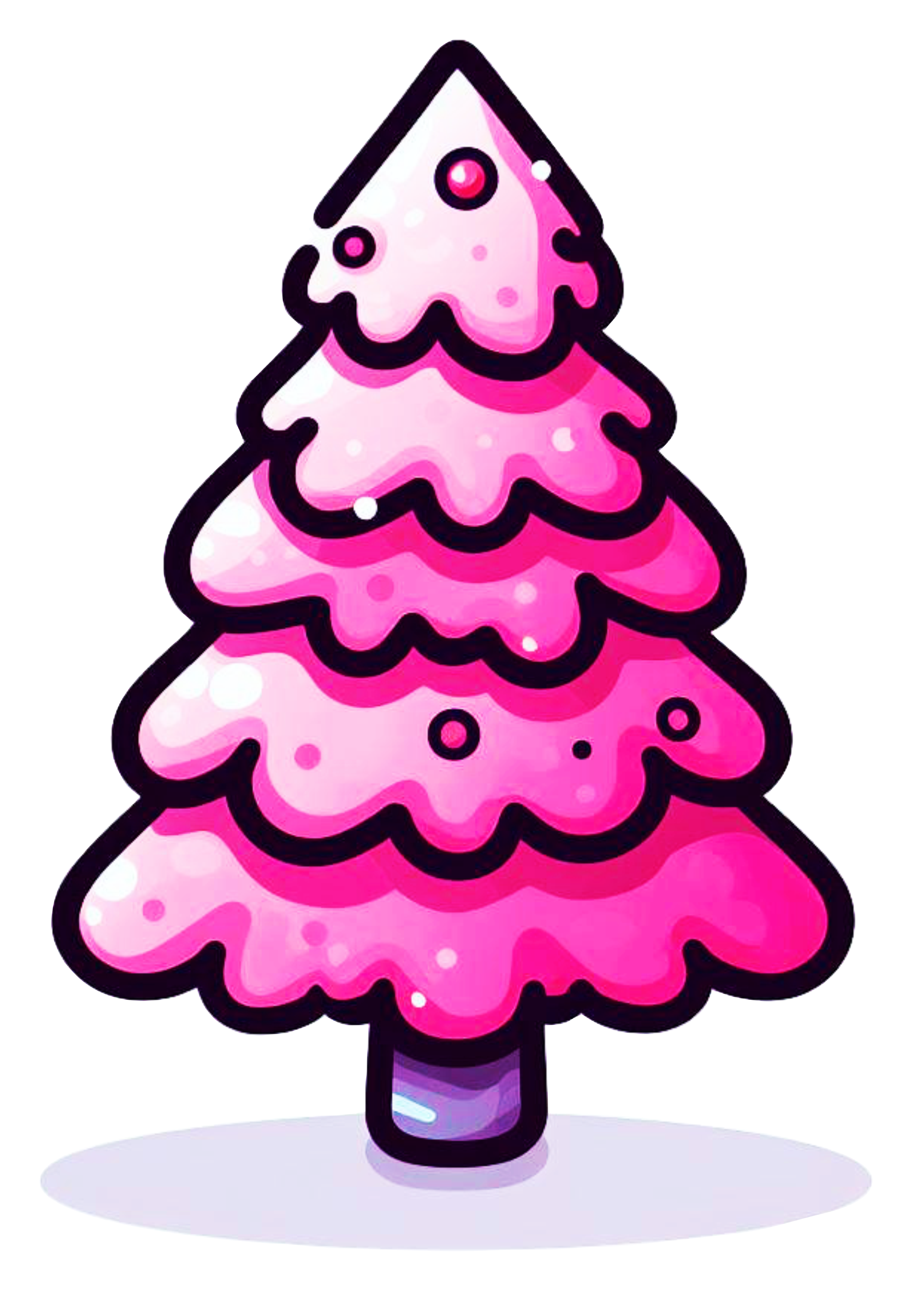 Árvore de natal rosa desenho simples vetor ilustração png