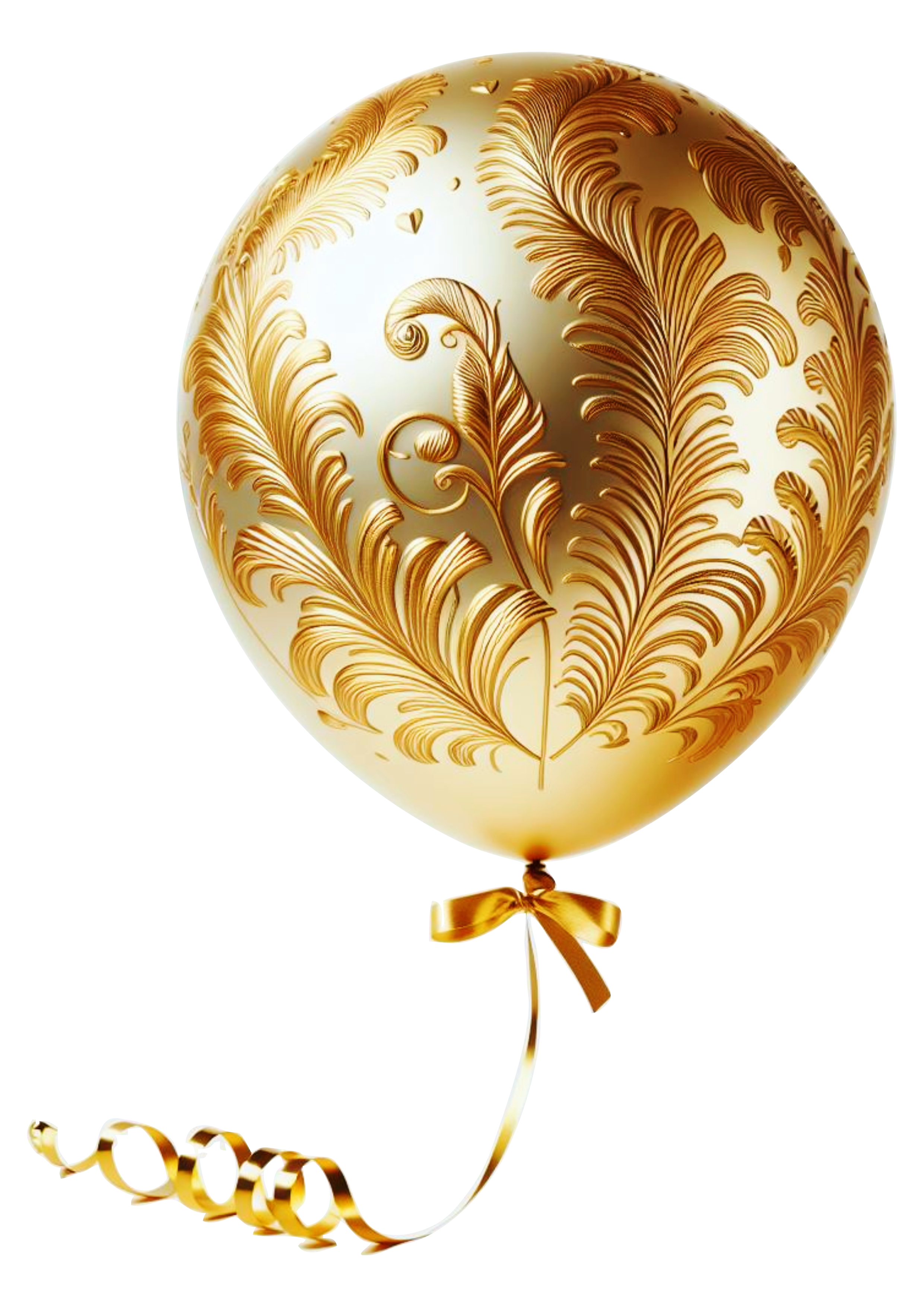 Balão dourado de festa decoração png
