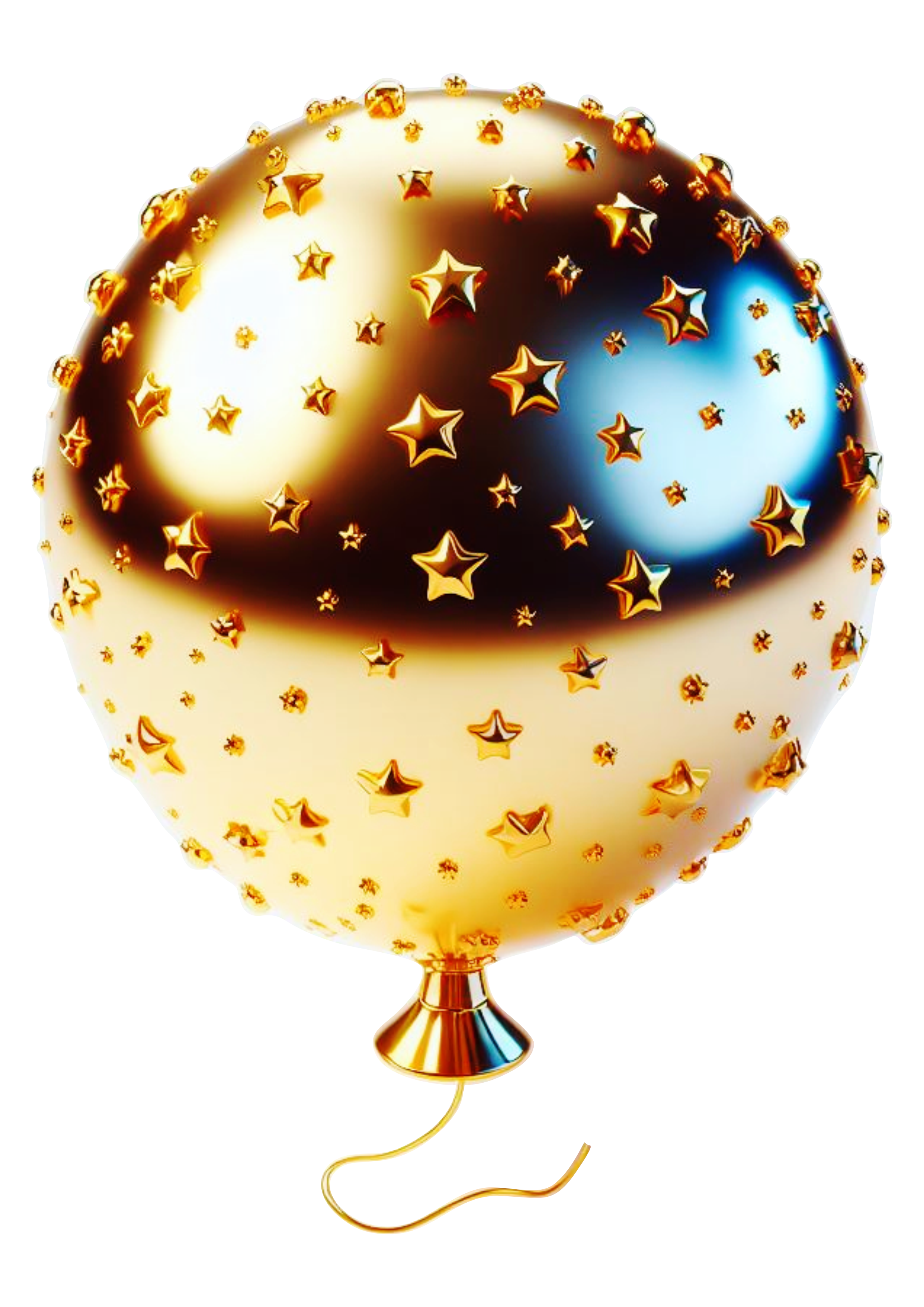 Balão dourado com estrelinhas png image