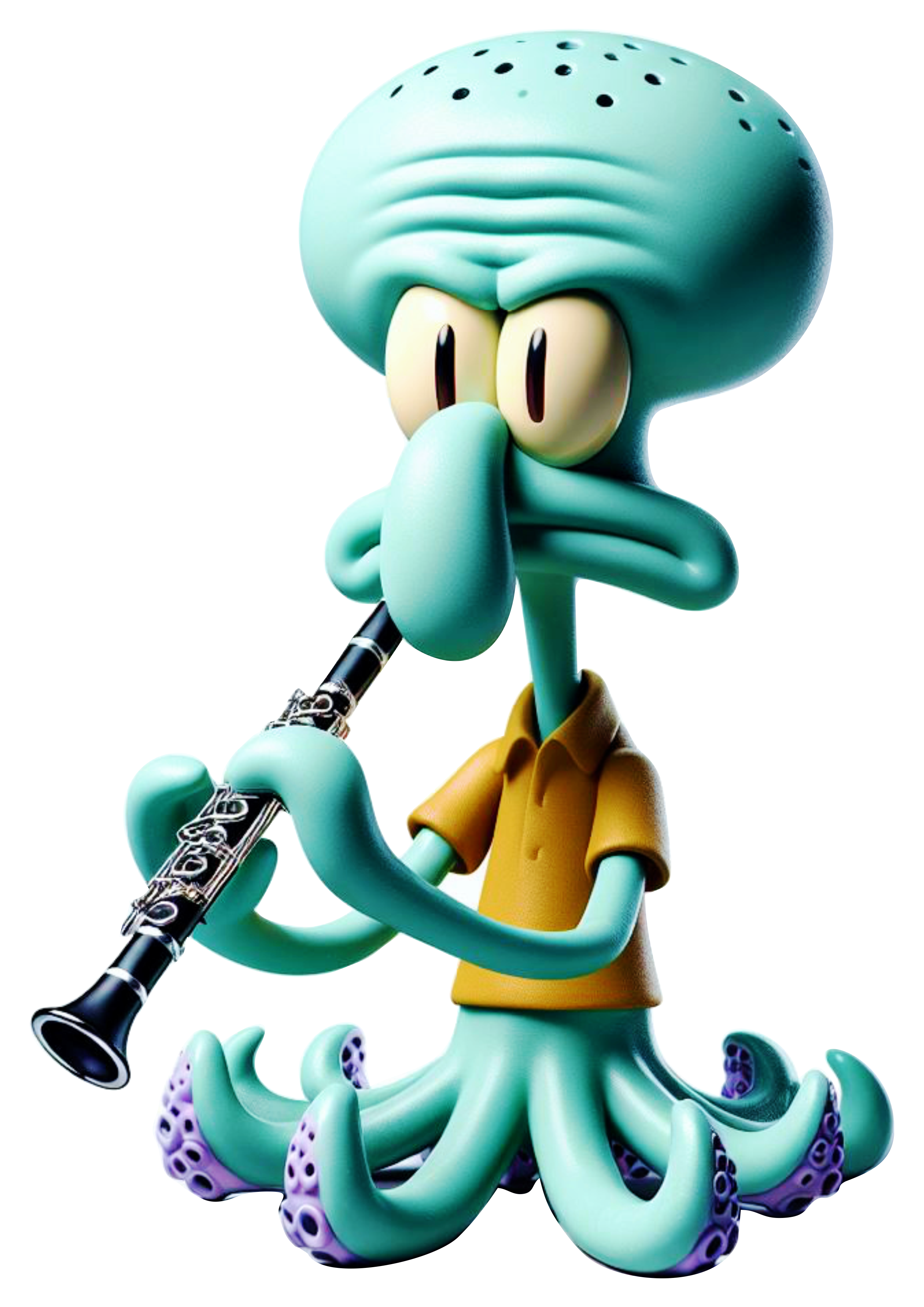 Lula Molusco bravo tocando clarinete png image bob esponja