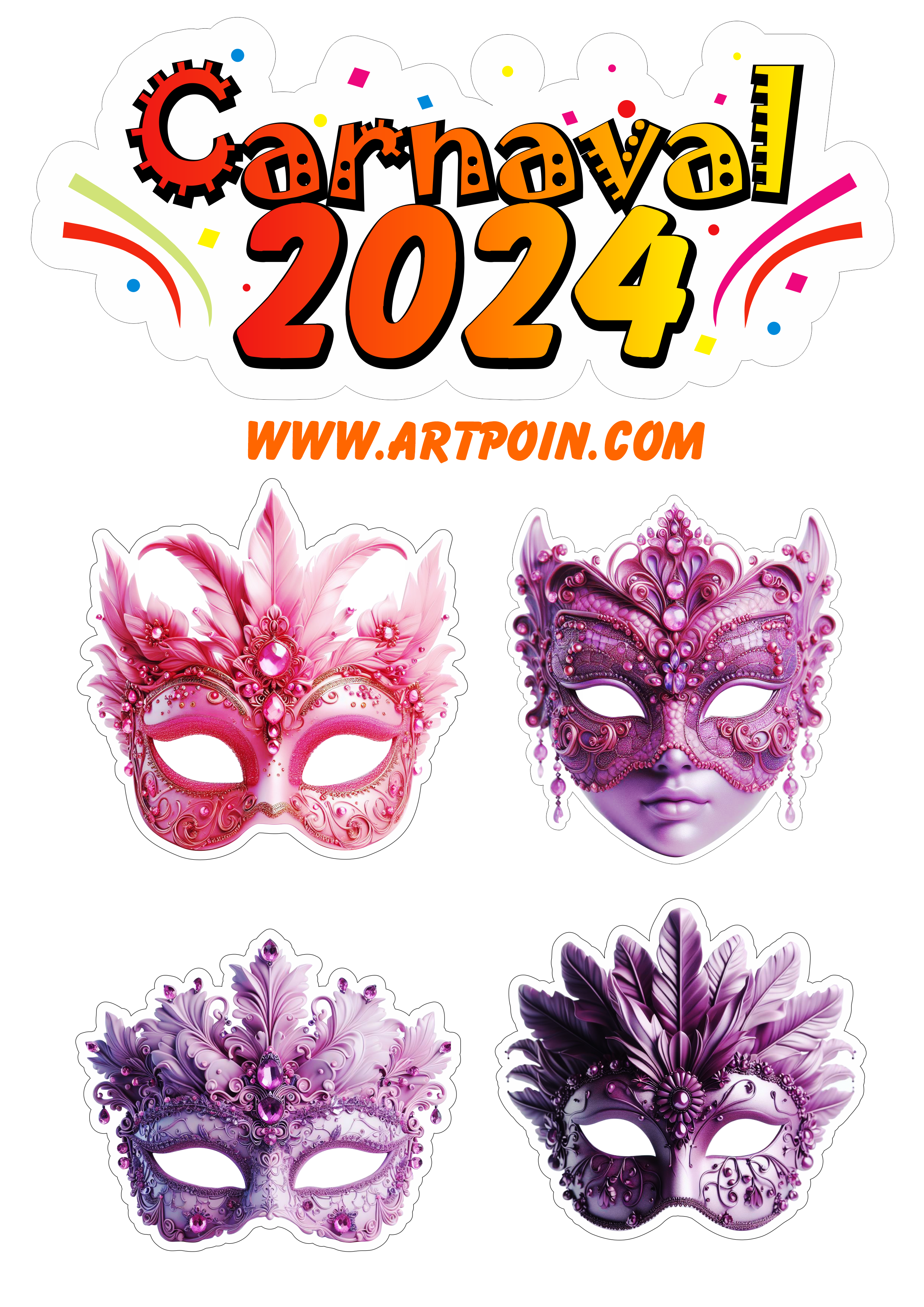 Carnaval 2024 baile de máscaras png