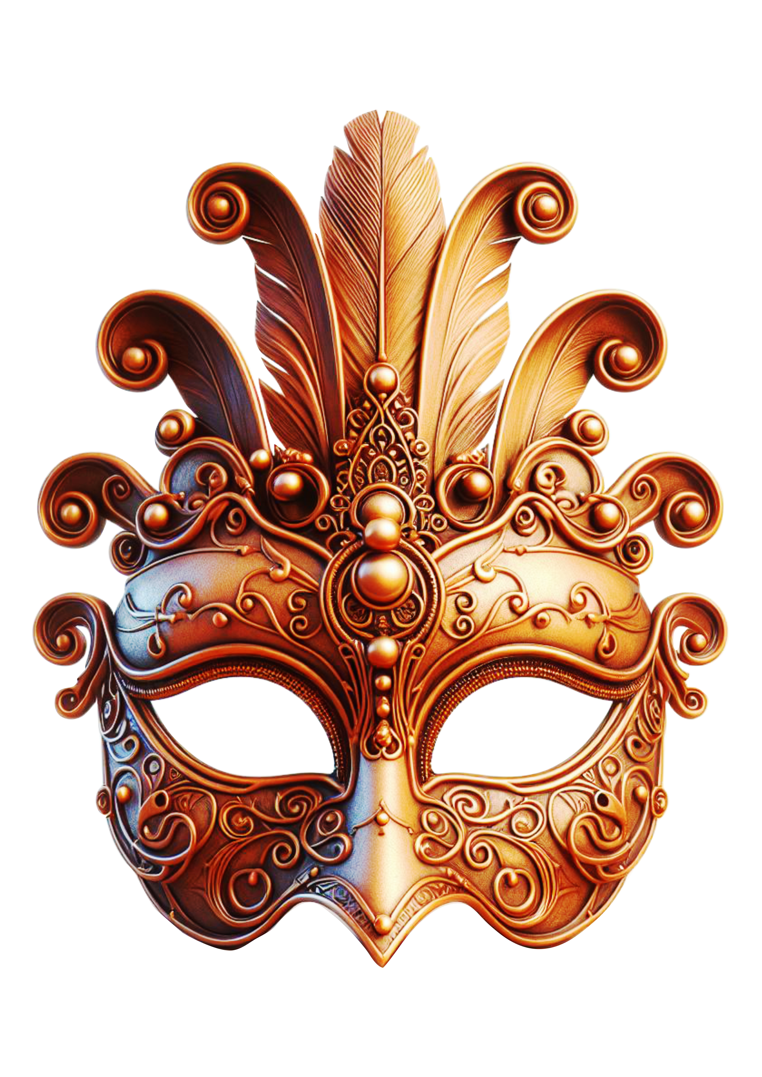 Máscara de carnaval brilhante joias baile de máscaras png image bronze