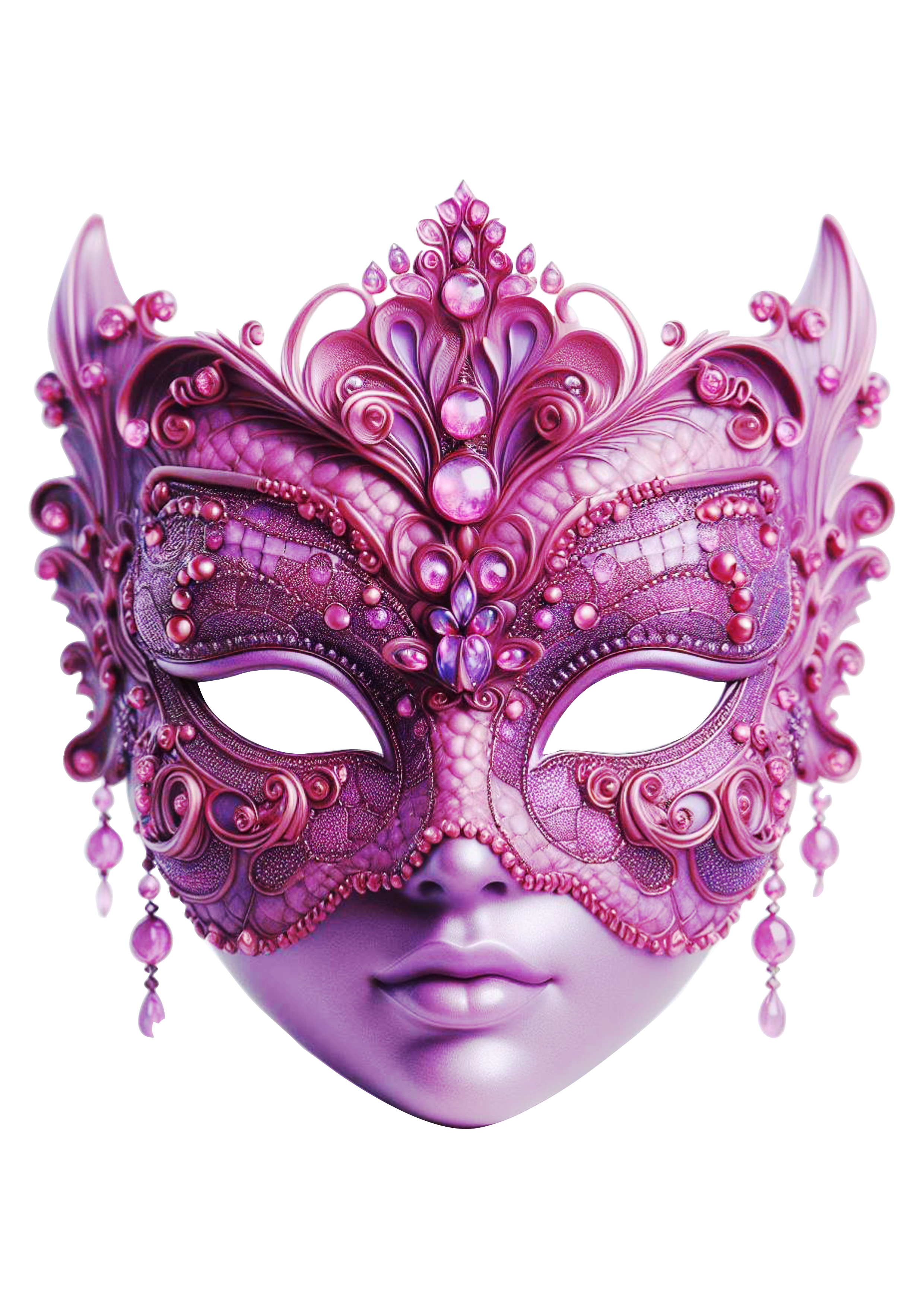 Máscara de carnaval brilhante joias baile de máscaras png image rosa pink