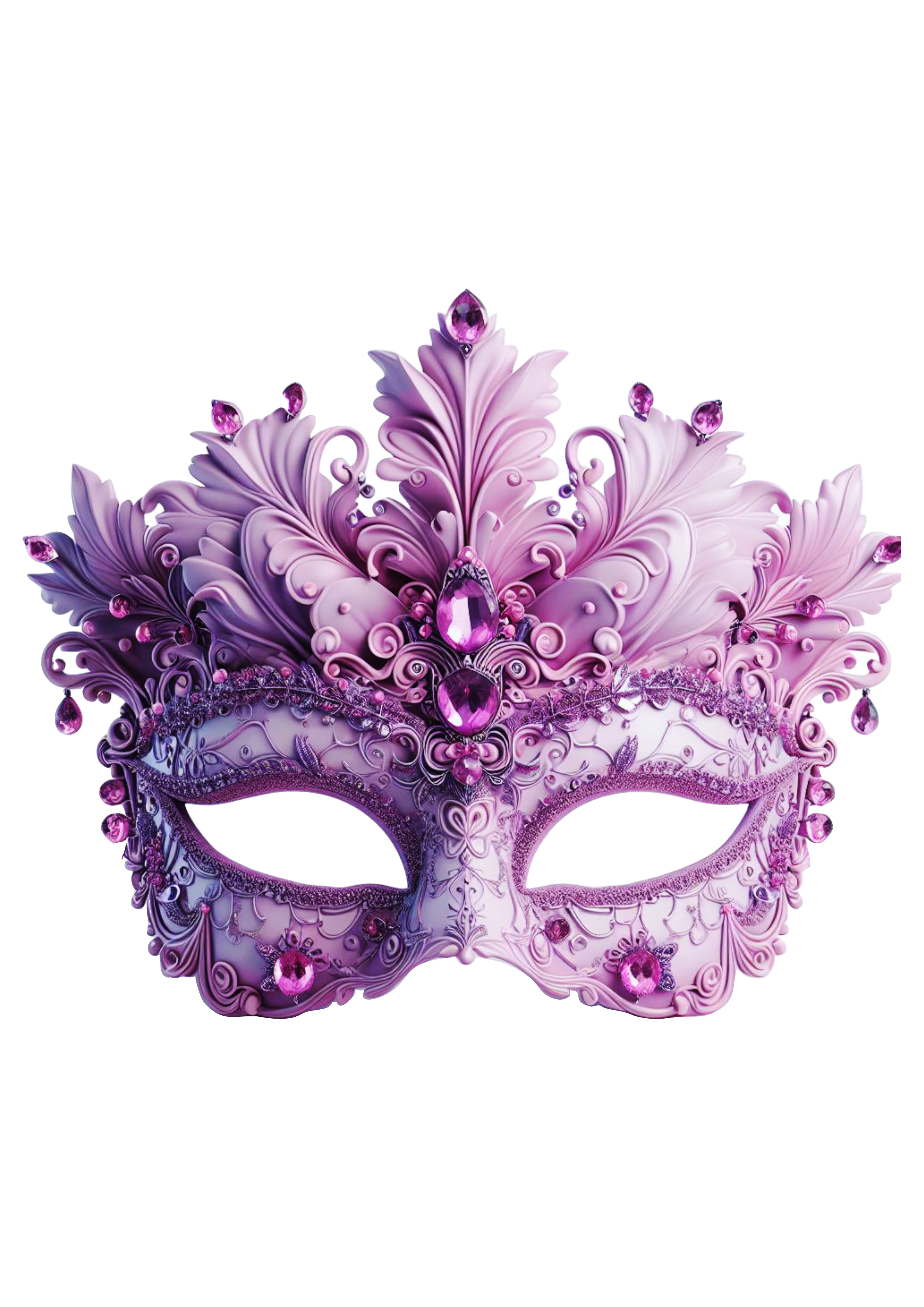 Máscara de carnaval brilhante joias baile de máscaras png image lilás