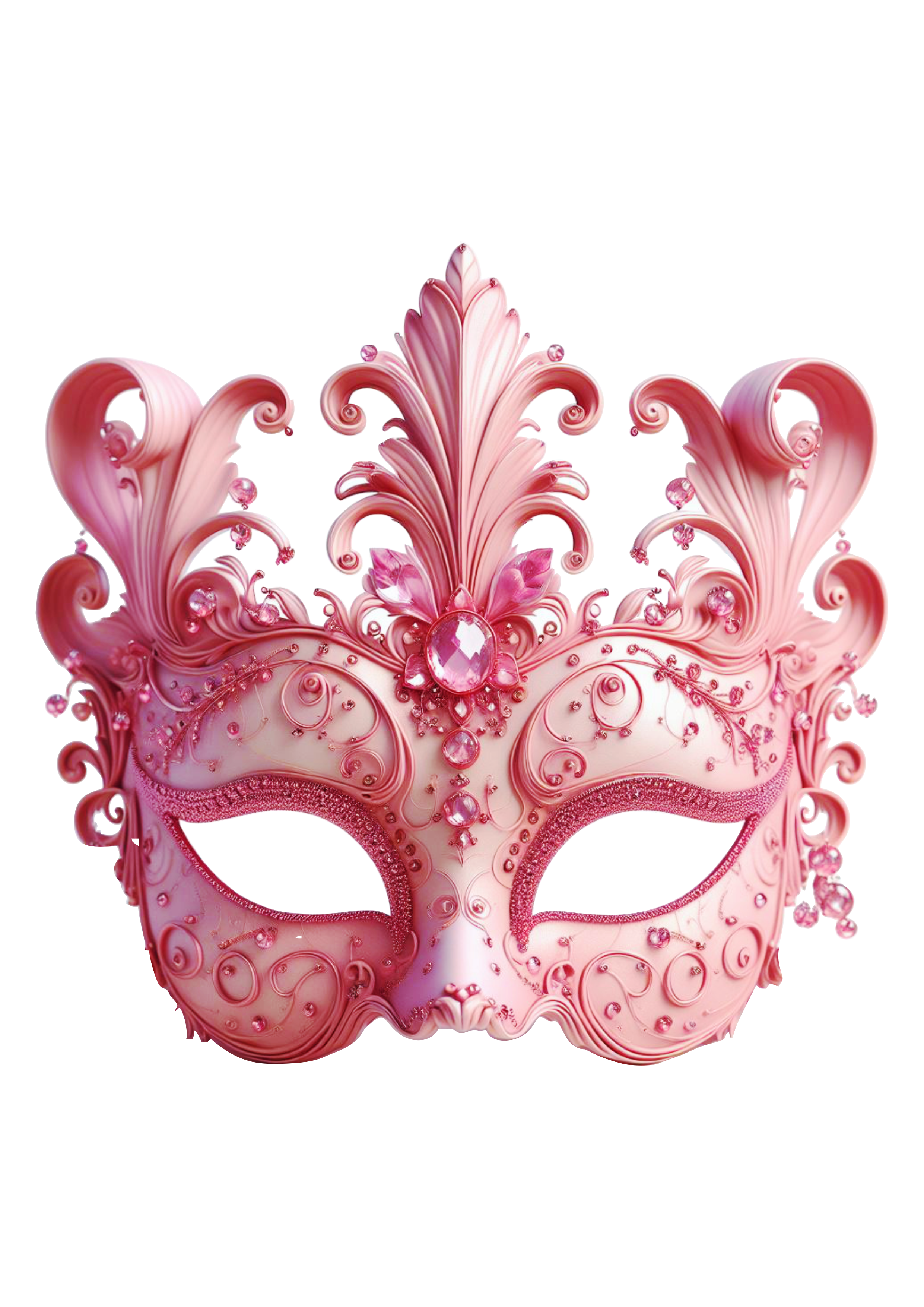 Máscara de carnaval brilhante joias baile de máscaras png image rosa claro