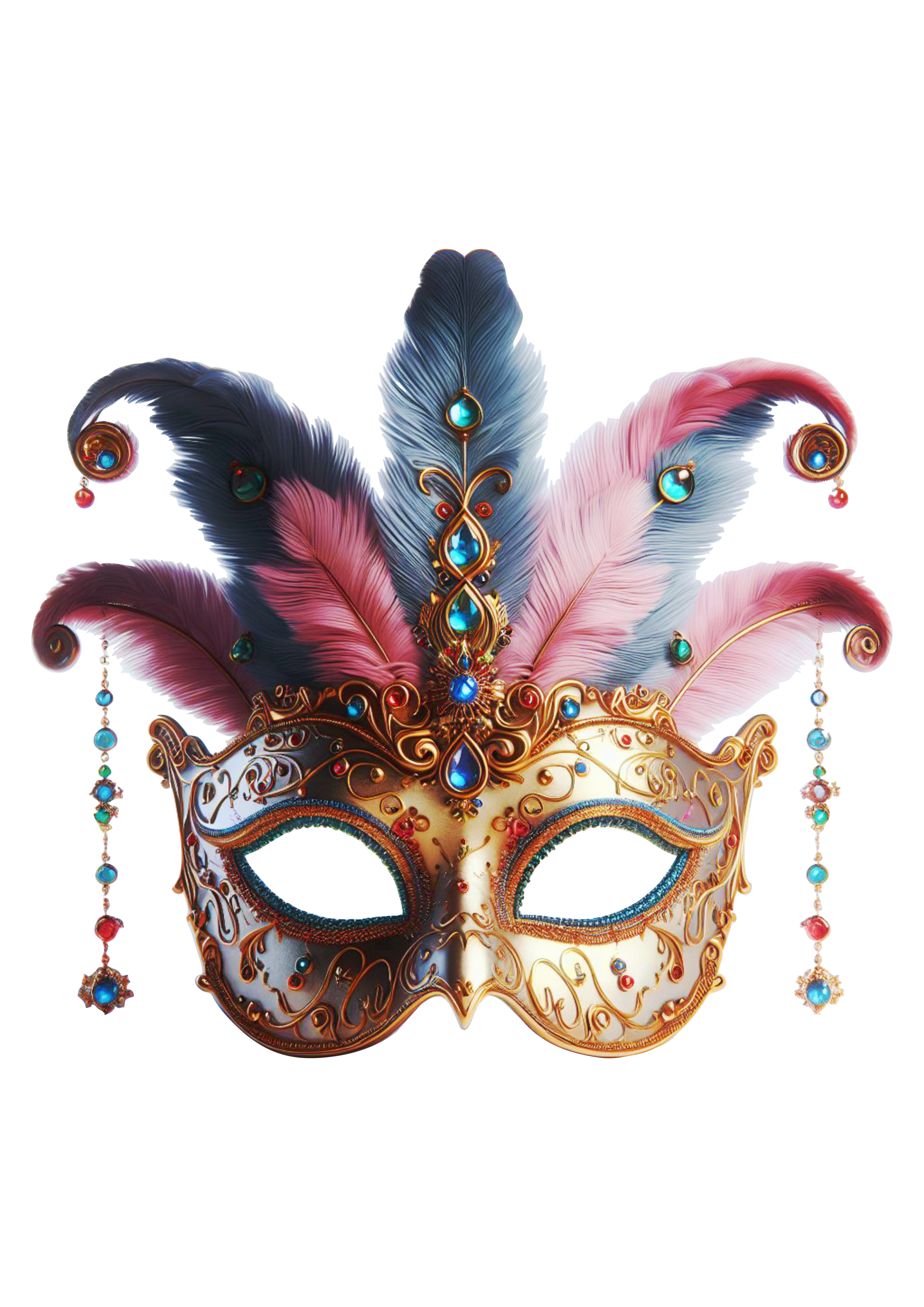 Máscara de carnaval dourada baile de carnaval png