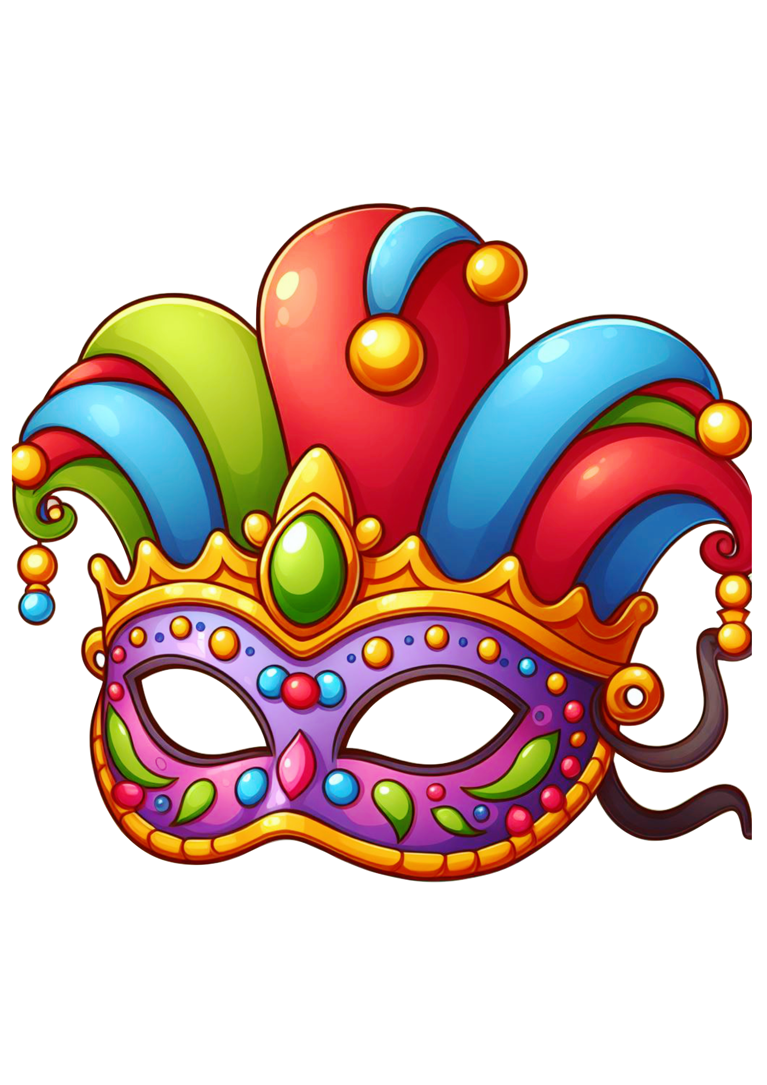 Máscara de carnaval colorido desenho animado cartoon baile de máscaras png