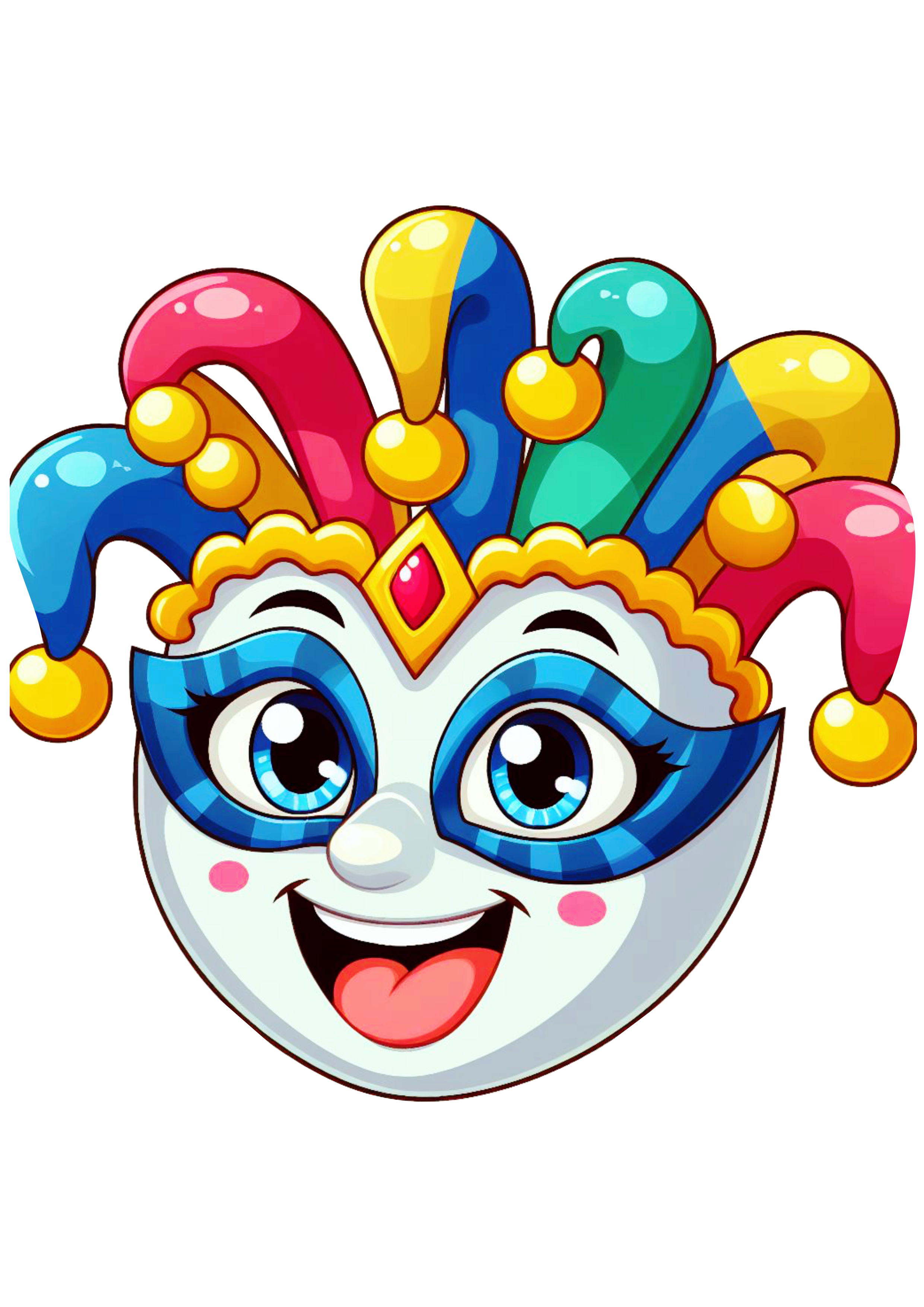 Máscara de carnaval colorido desenho animado cartoon baile de máscaras png ilustração bobo da corte