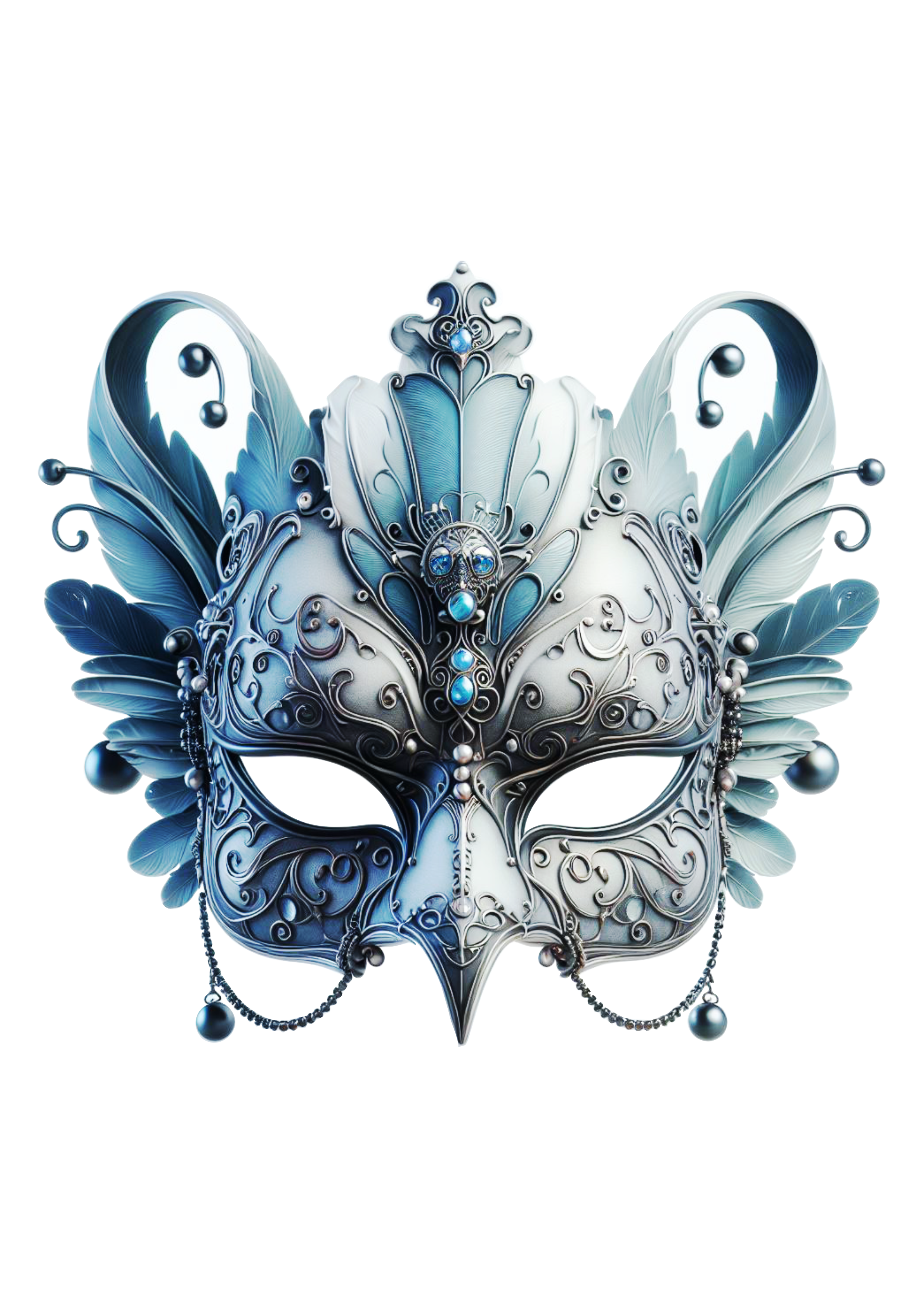 Máscara de carnaval azul brilhante baile de máscaras png
