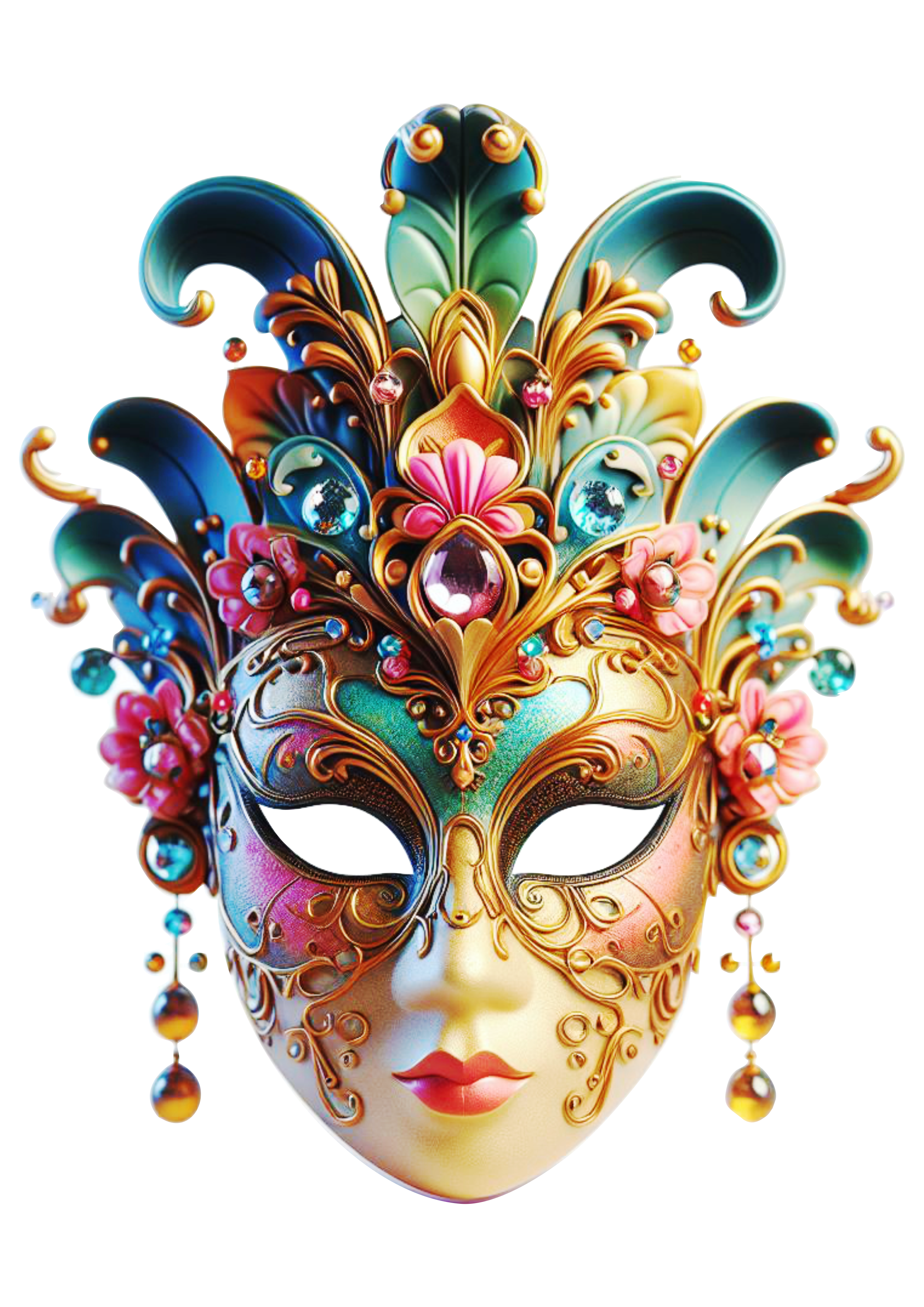 Máscara de carnaval brilhante joias baile de máscaras png image