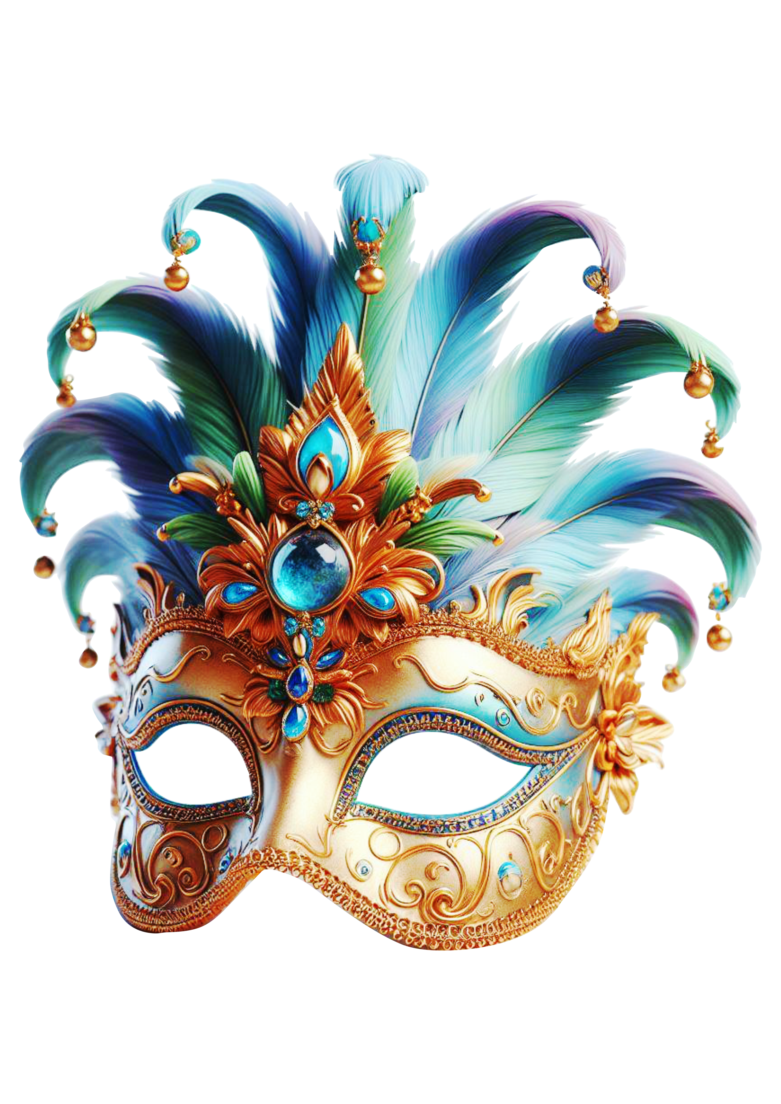 Máscara de carnaval brilhante joias baile de máscaras png image dourado
