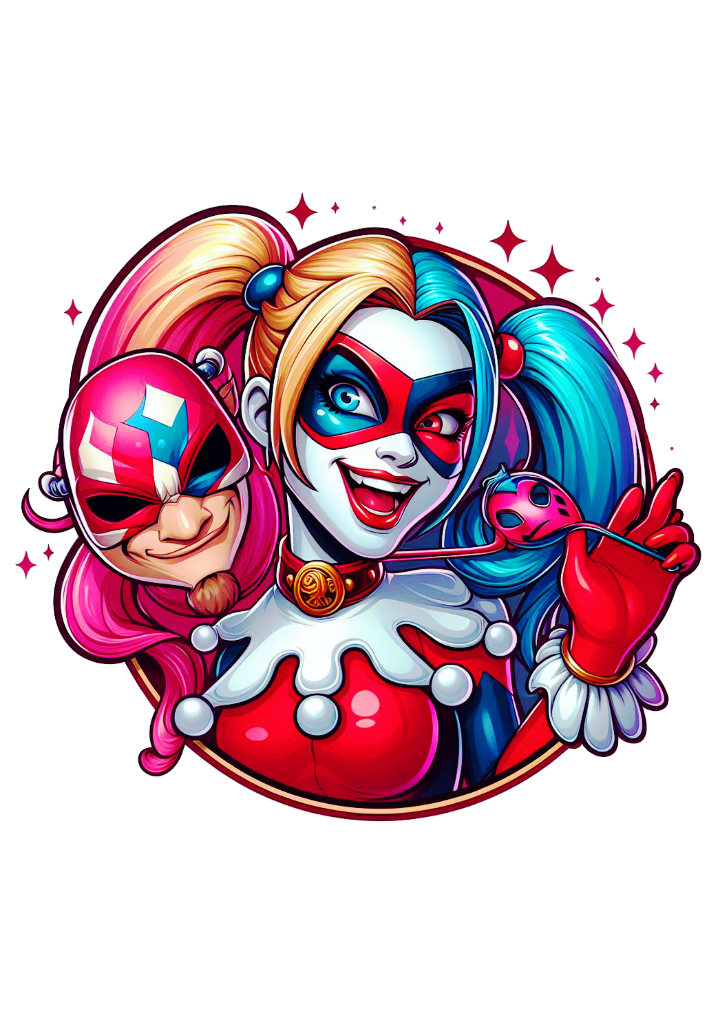 Arlequina Harley Quinn fantasia de carnaval png imagem