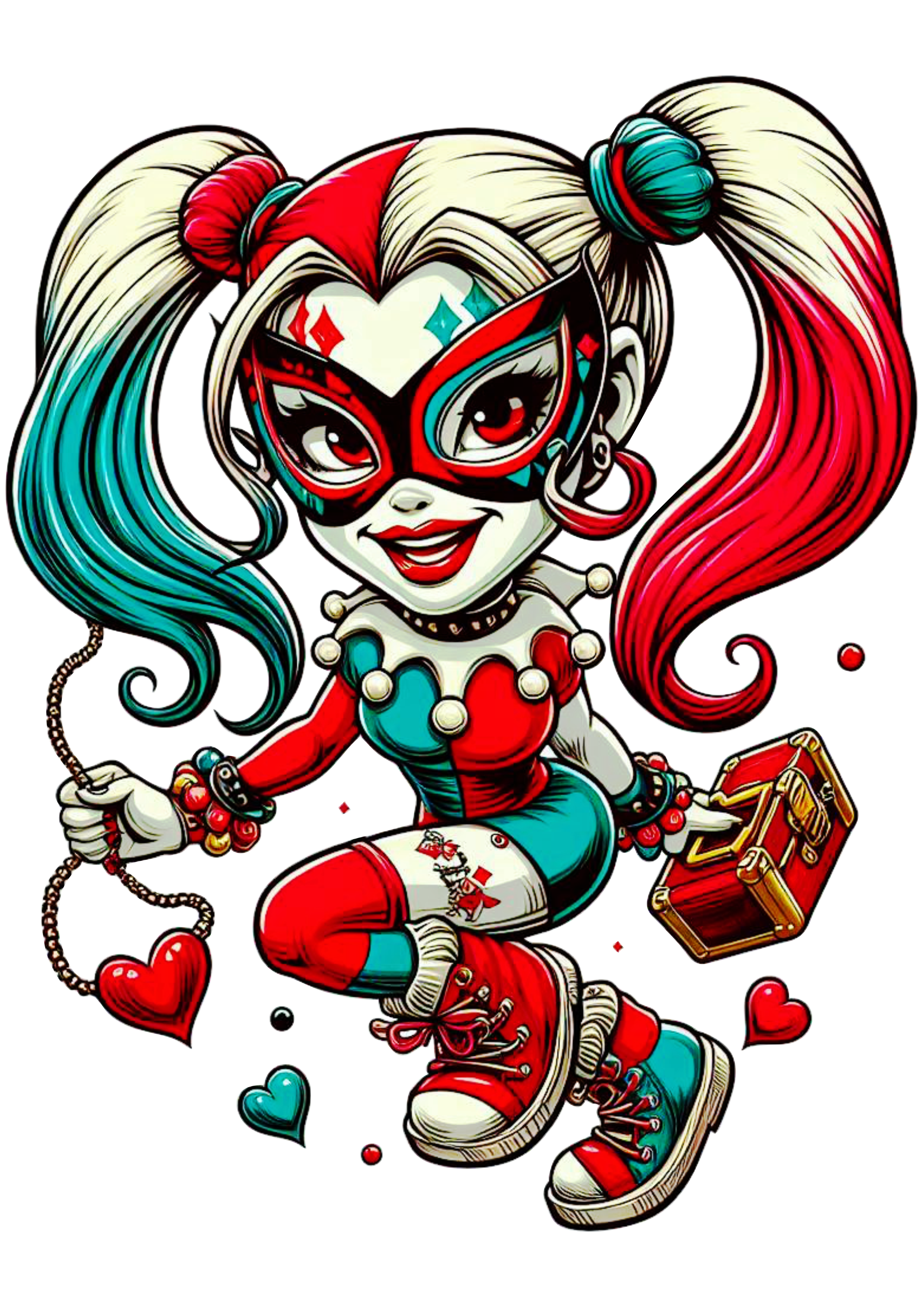 Arlequina Harley Quinn fantasia de carnaval png imagem desenho