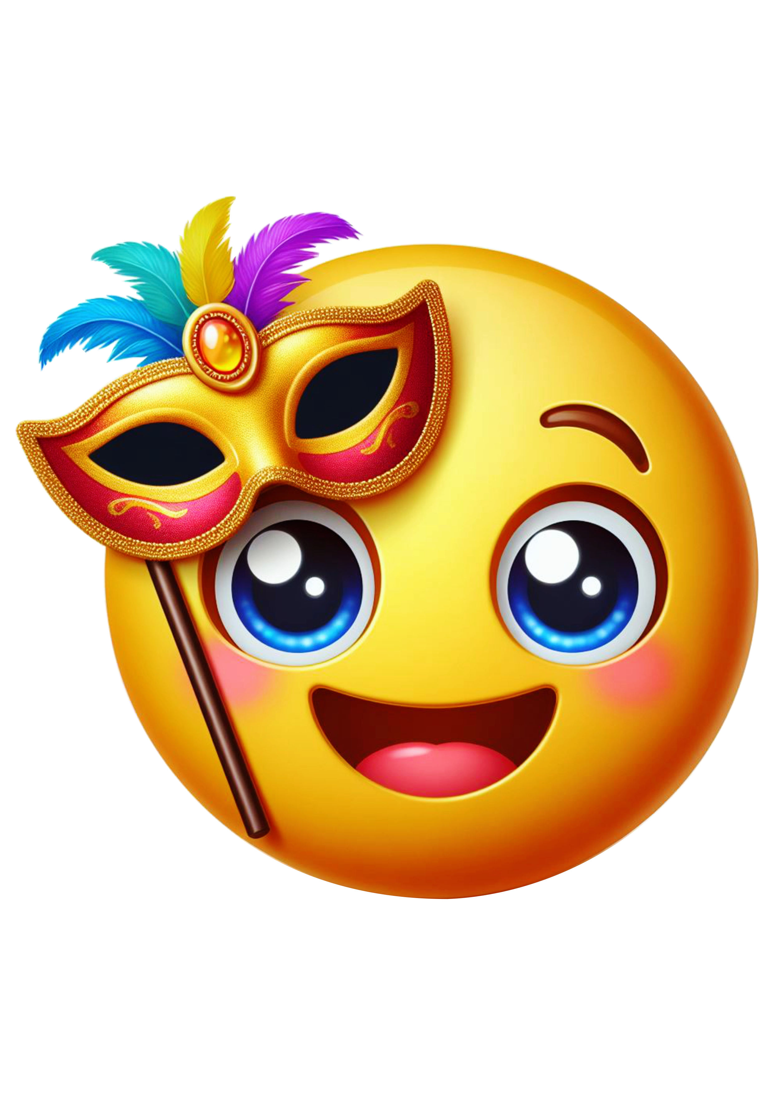 Carnaval emoji para whatsapp instagram e facebook baile de máscaras emoticon free design clipart png