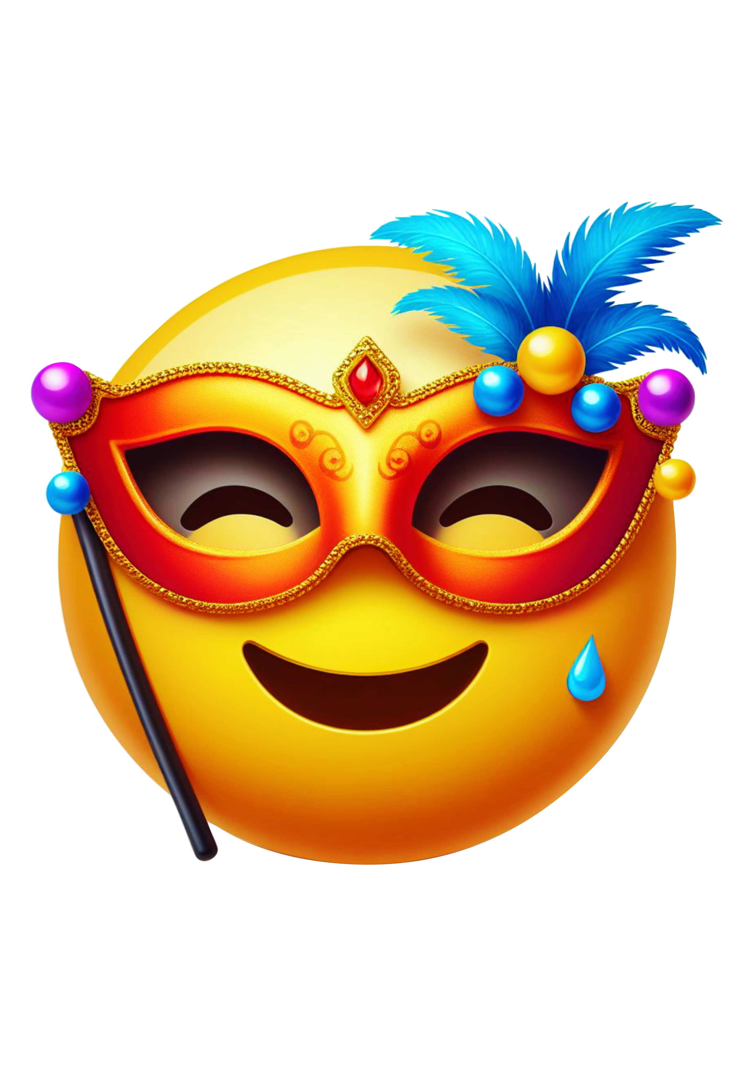 Carnaval emoji para whatsapp instagram e facebook baile de máscaras emoticon free design clipart grátis png