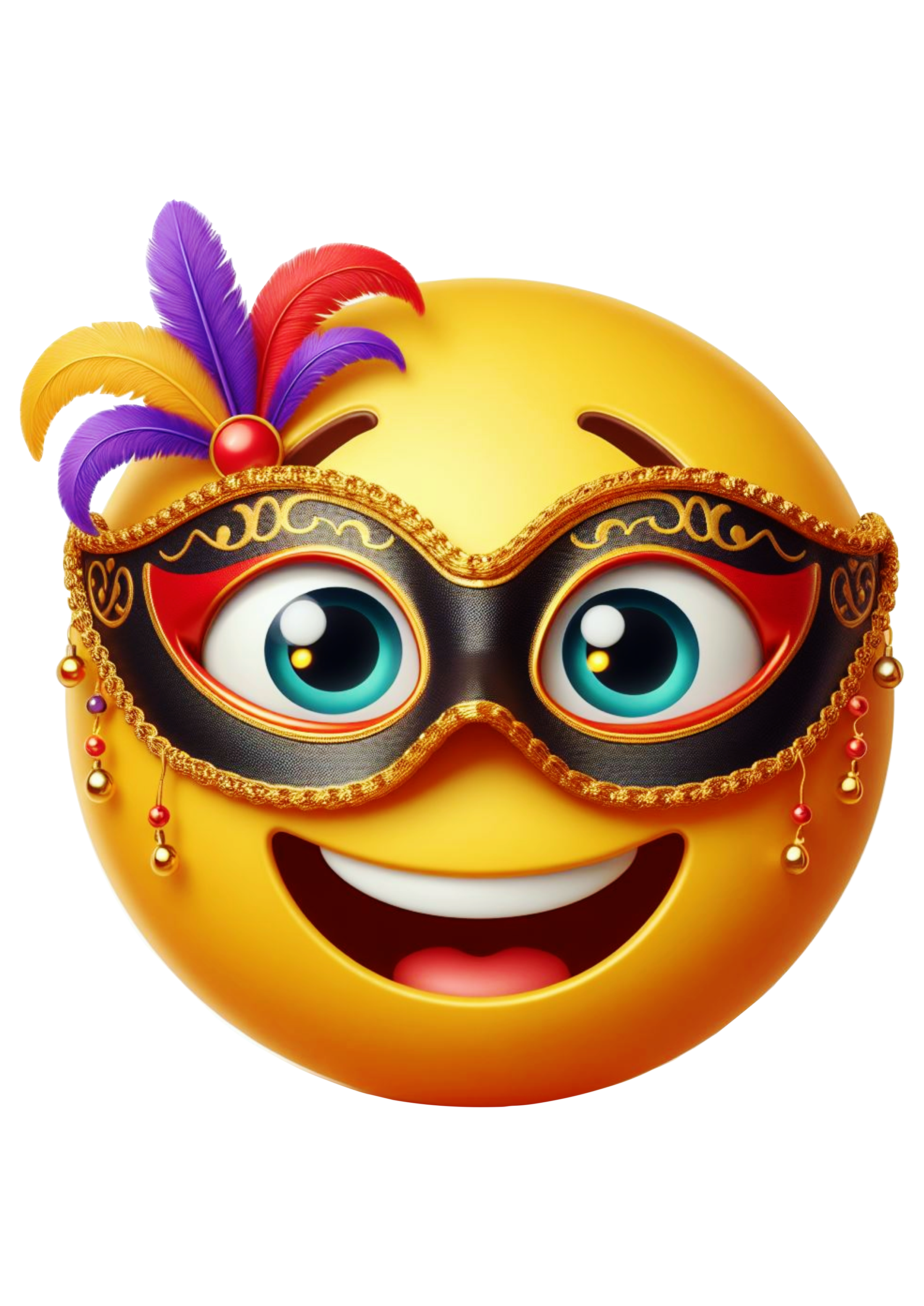 Carnaval emoji para whatsapp instagram e facebook baile de máscaras emoticon free design clipart grátis pack de imagens smile png