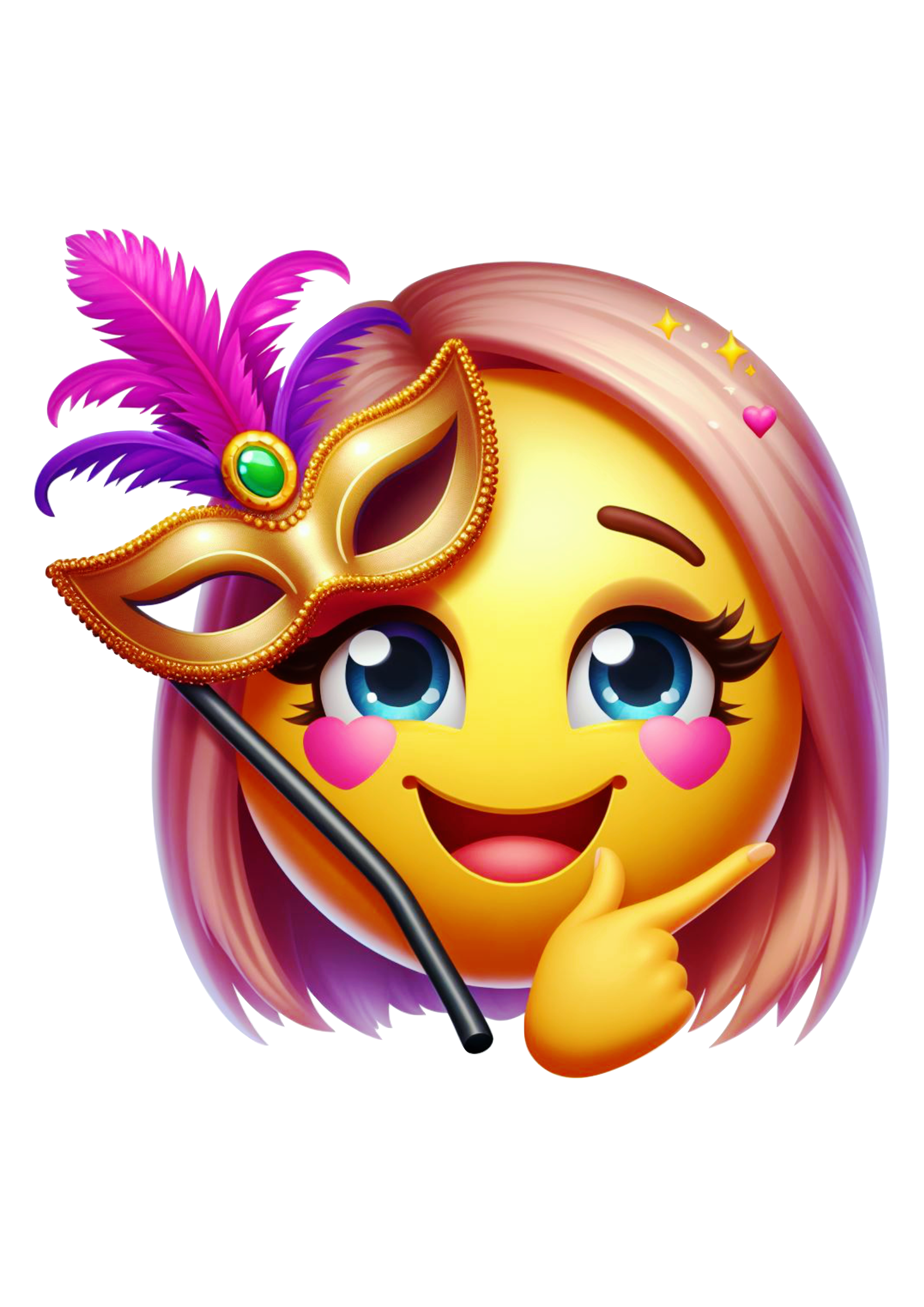 Carnaval emoji feminino para whatsapp instagram e facebook máscara de carnaval menina bonita png