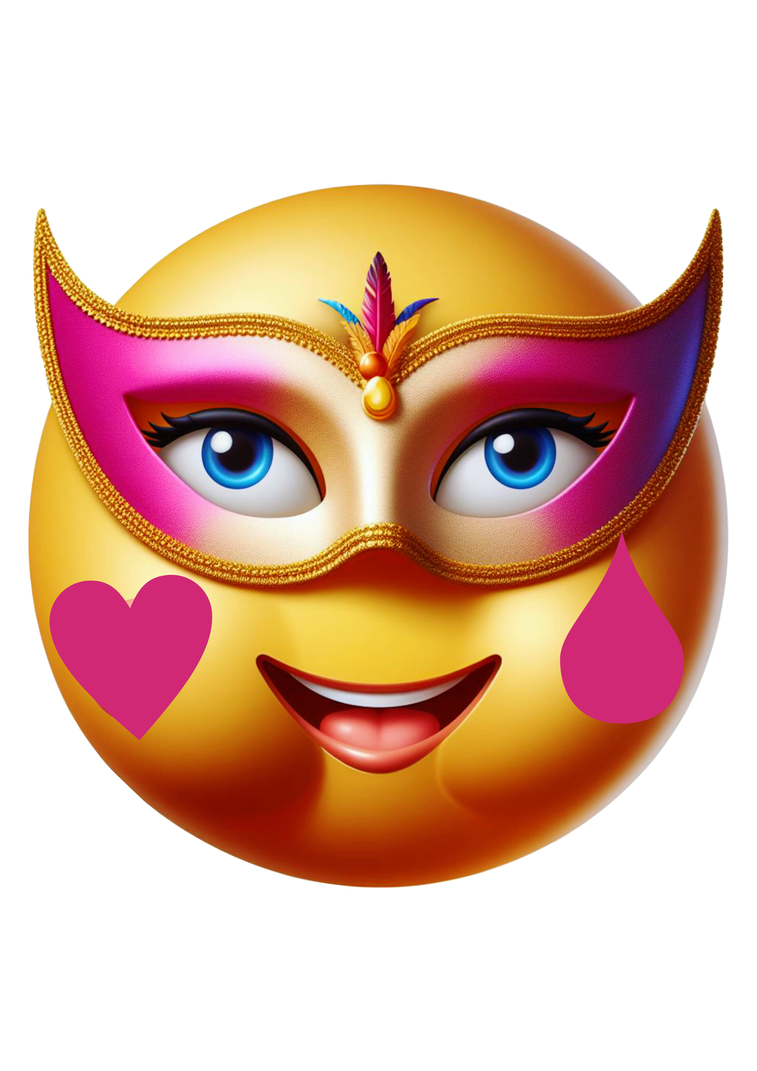 Emoji engraçado de carnaval para redes sociais baile de máscaras png