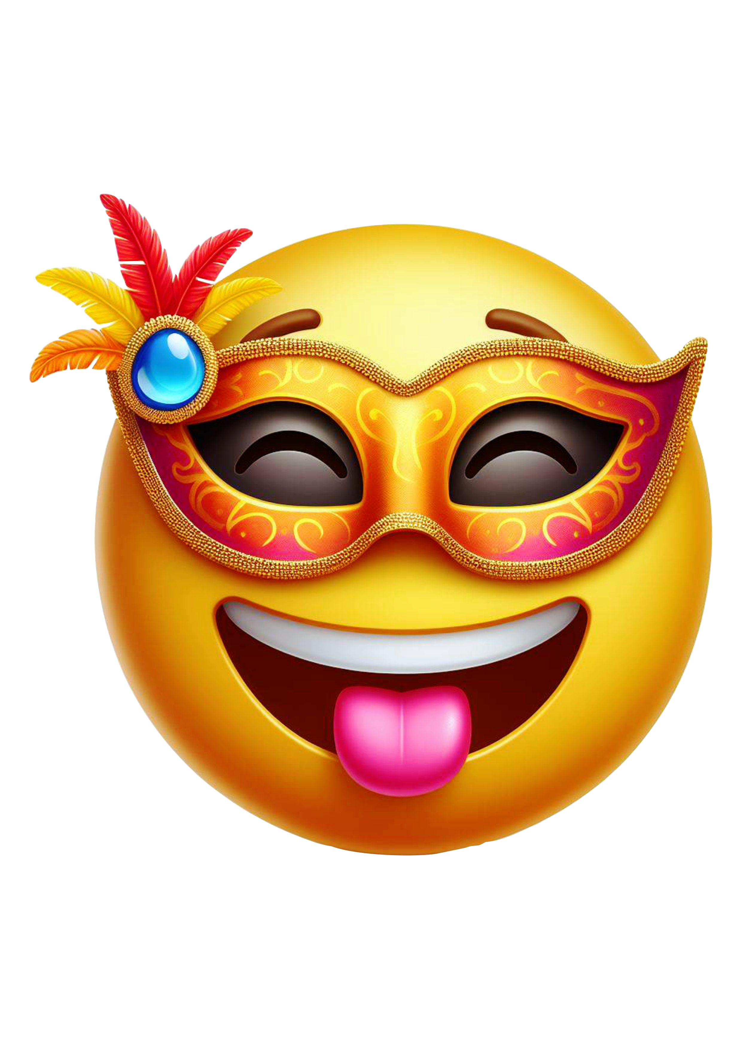 Emoji engraçado de carnaval para redes sociais baile de máscaras pack de imagens grátis png