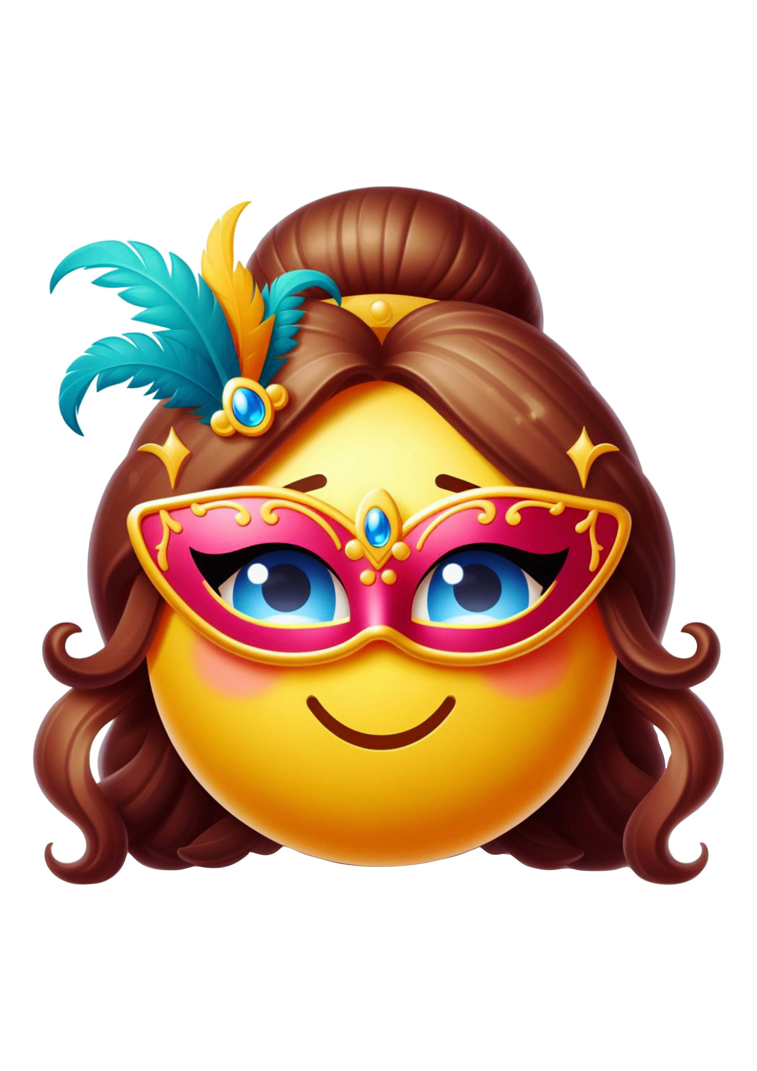 Emoji engraçado de carnaval para redes sociais mulher de máscara artes gráficas png