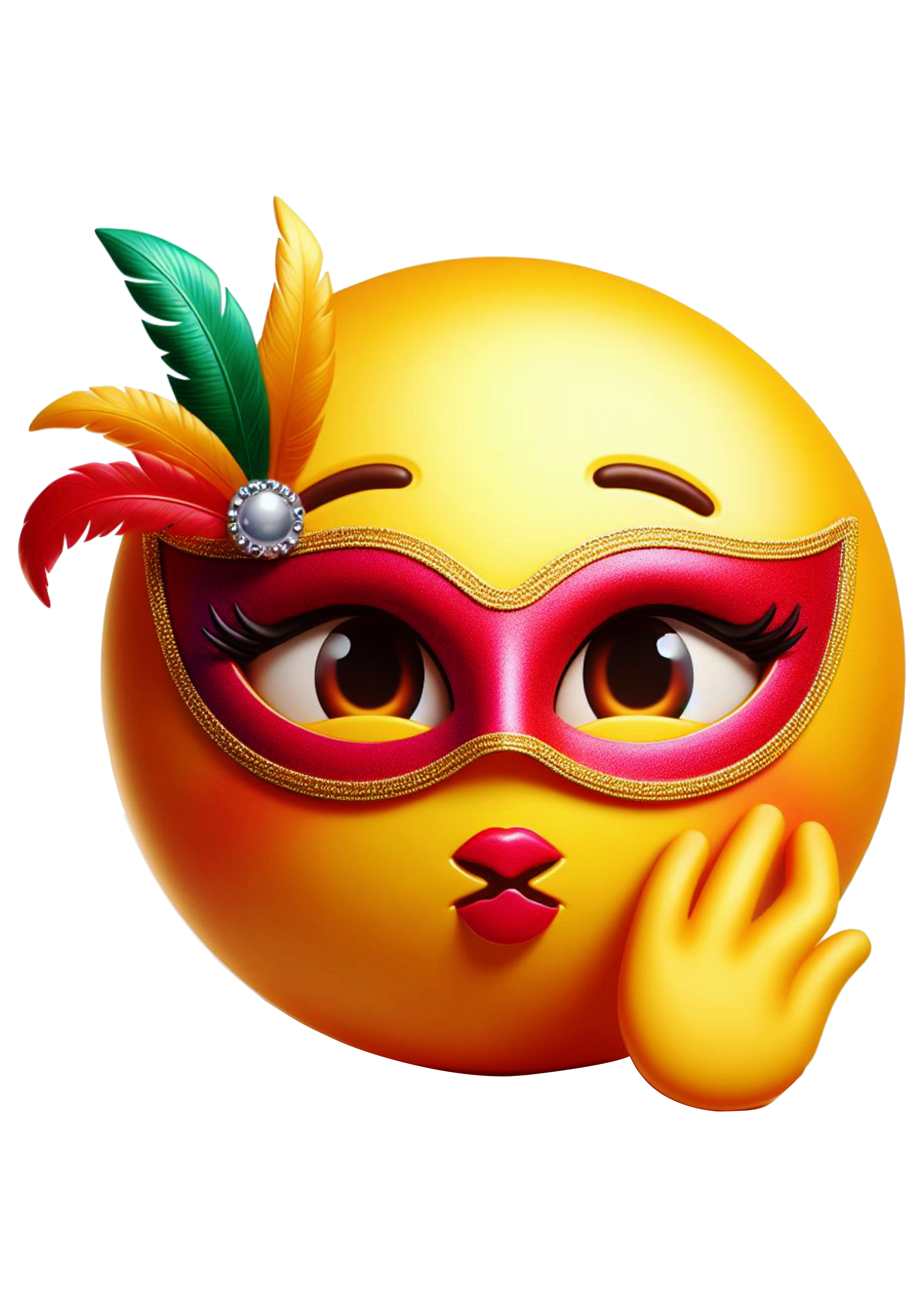 Emoji feminino com máscara de carnaval png