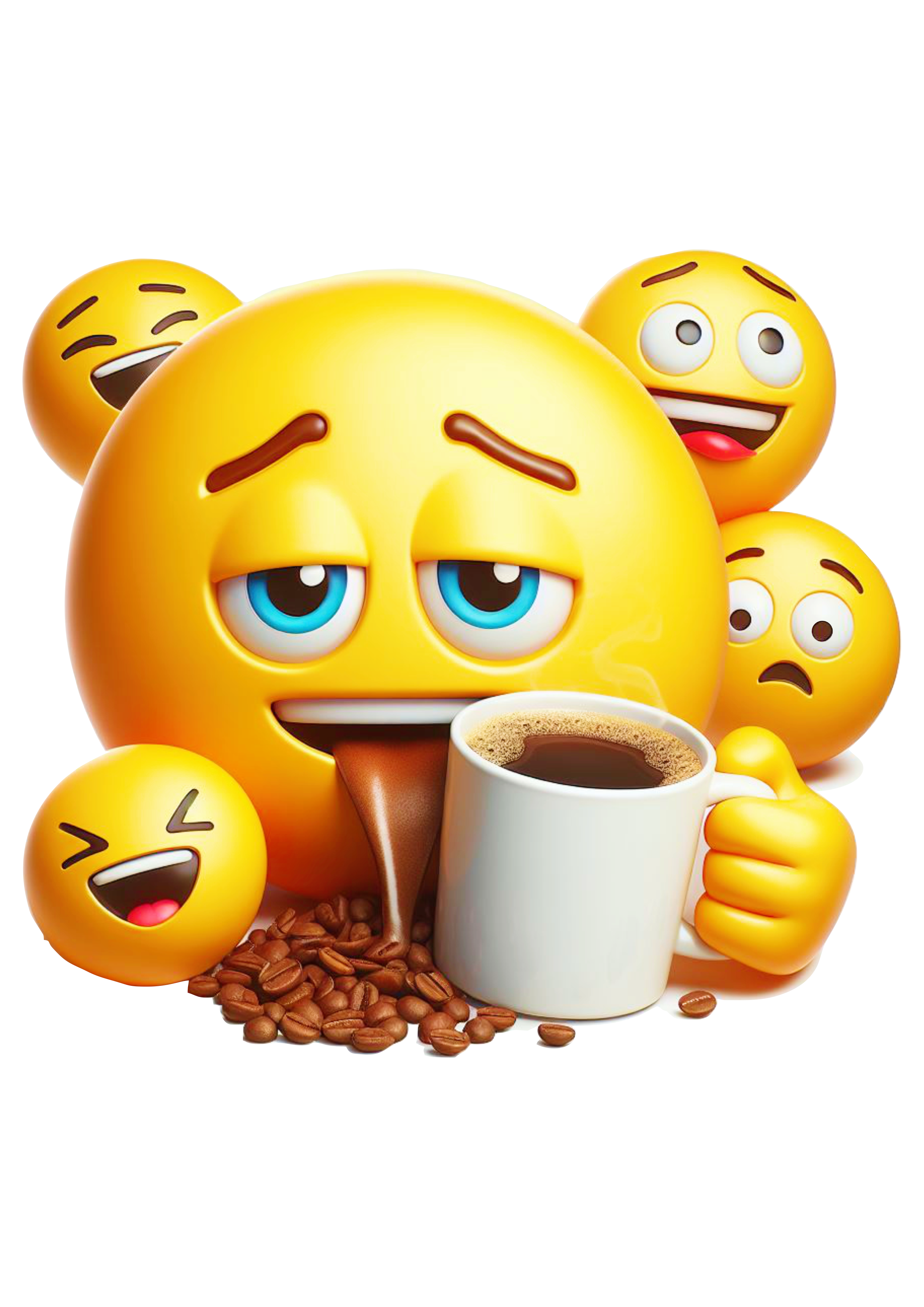 Emoji para whatsapp cafezinho cheiroso fundo transparente png