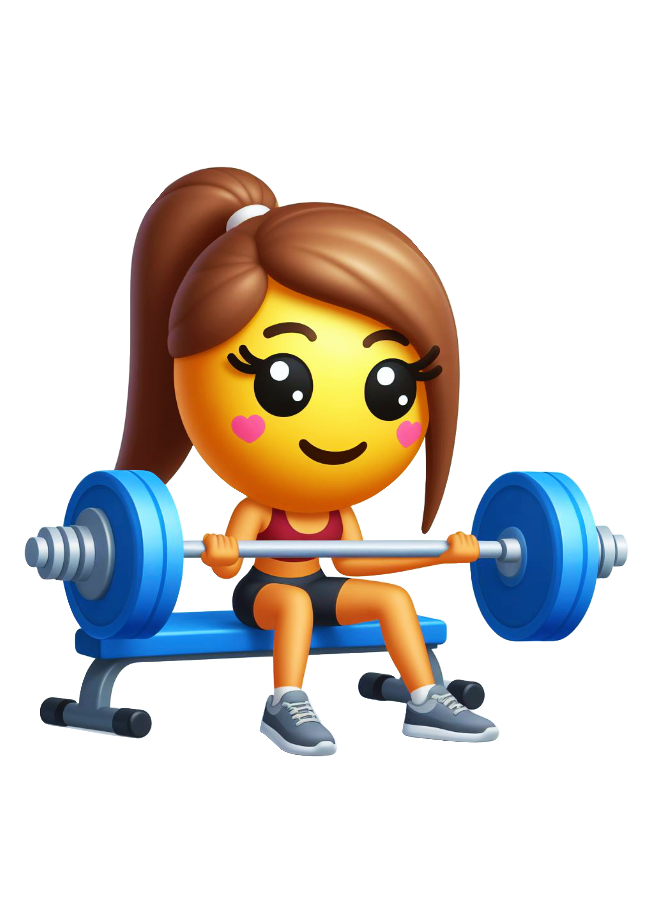Emoji para whatsapp facebook instagram mulher treinando musculação png