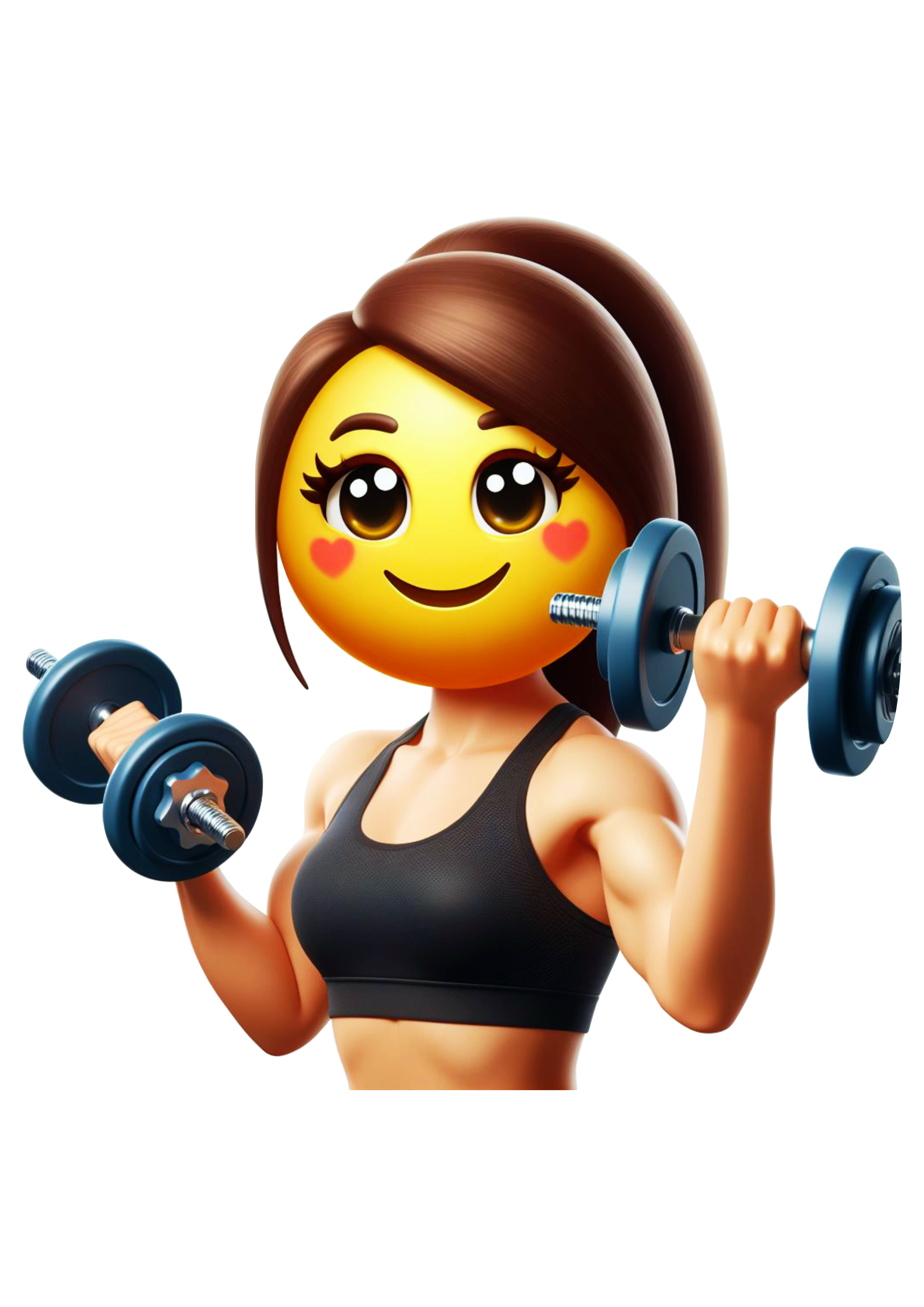 Emoji para whatsapp facebook instagram mulher treinando musculação academia png