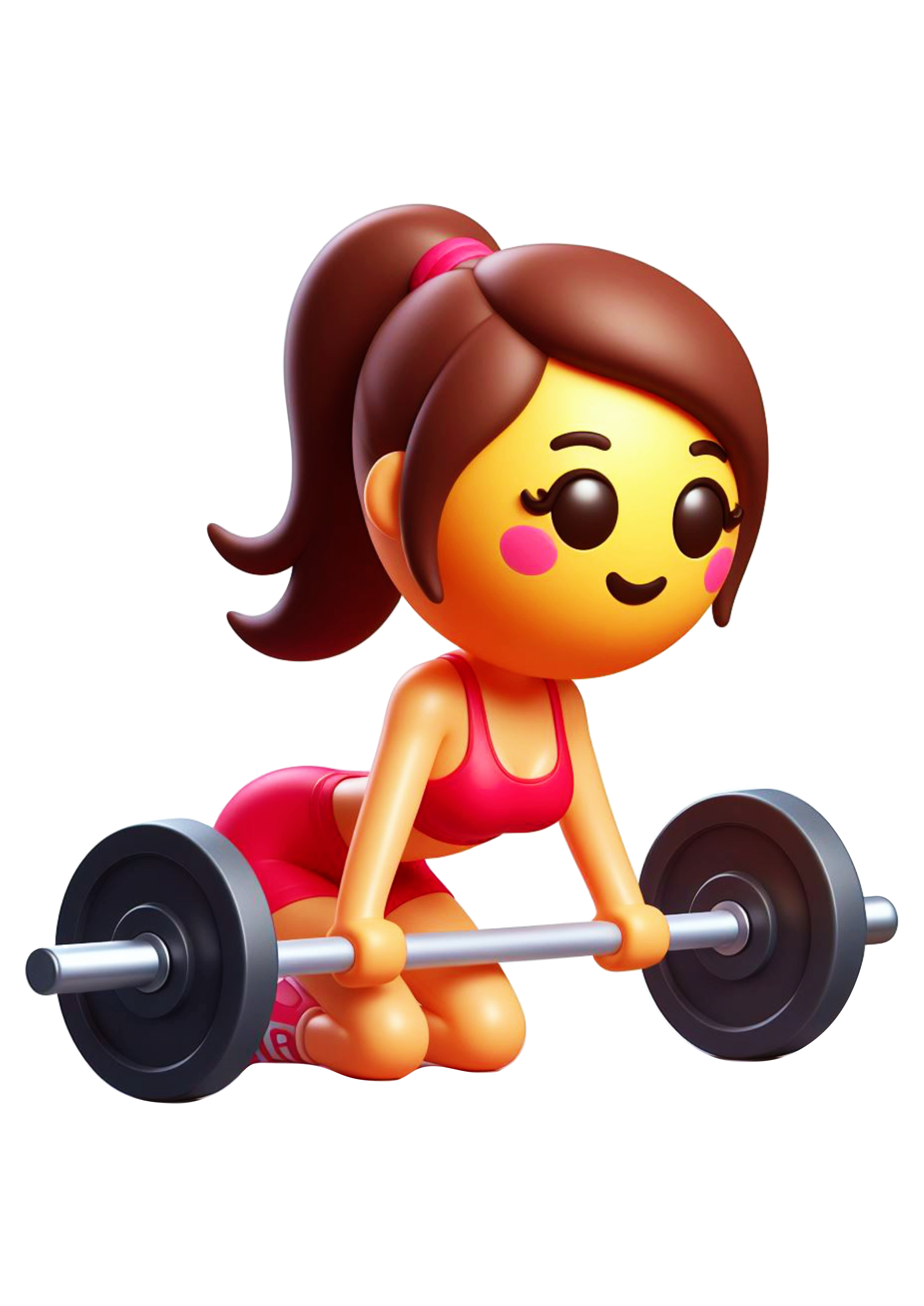 Emoji para whatsapp facebook instagram mulher treinando musculação academia treino png