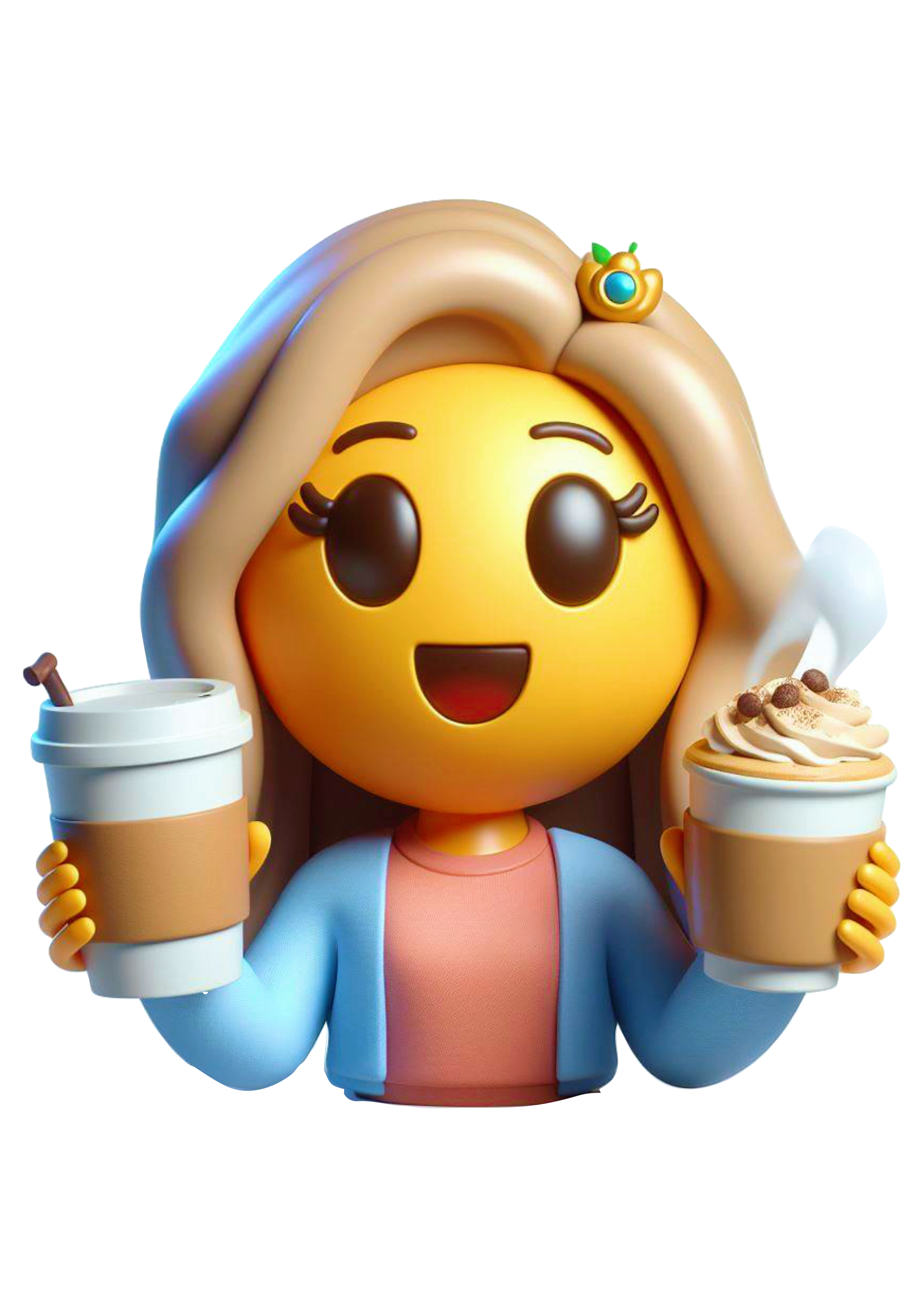 Emoji PNG tomando cafezinho imagens fundo transparente
