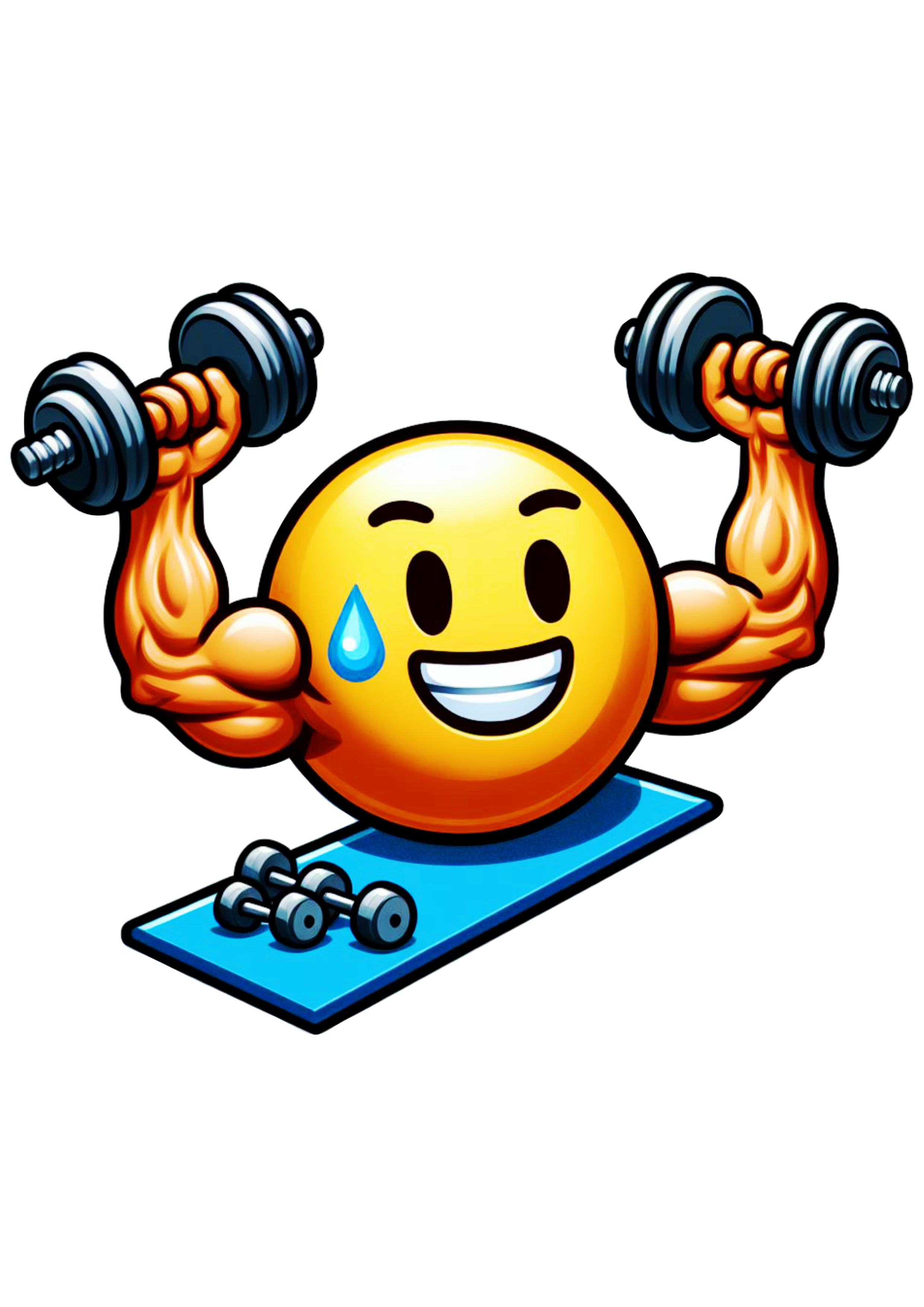 Emoji para whatsapp facebook instagram treino pesado duplo bíceps treino de braços png