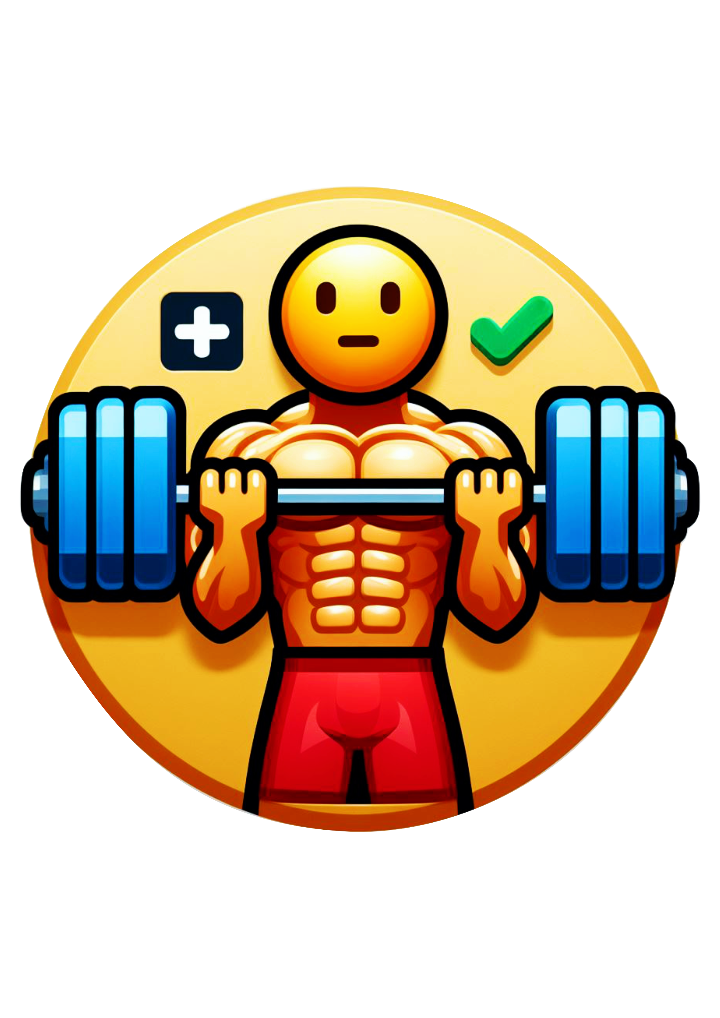 Emoji para whatsapp facebook instagram treino pesado duplo bíceps treino de braços rosca direta png