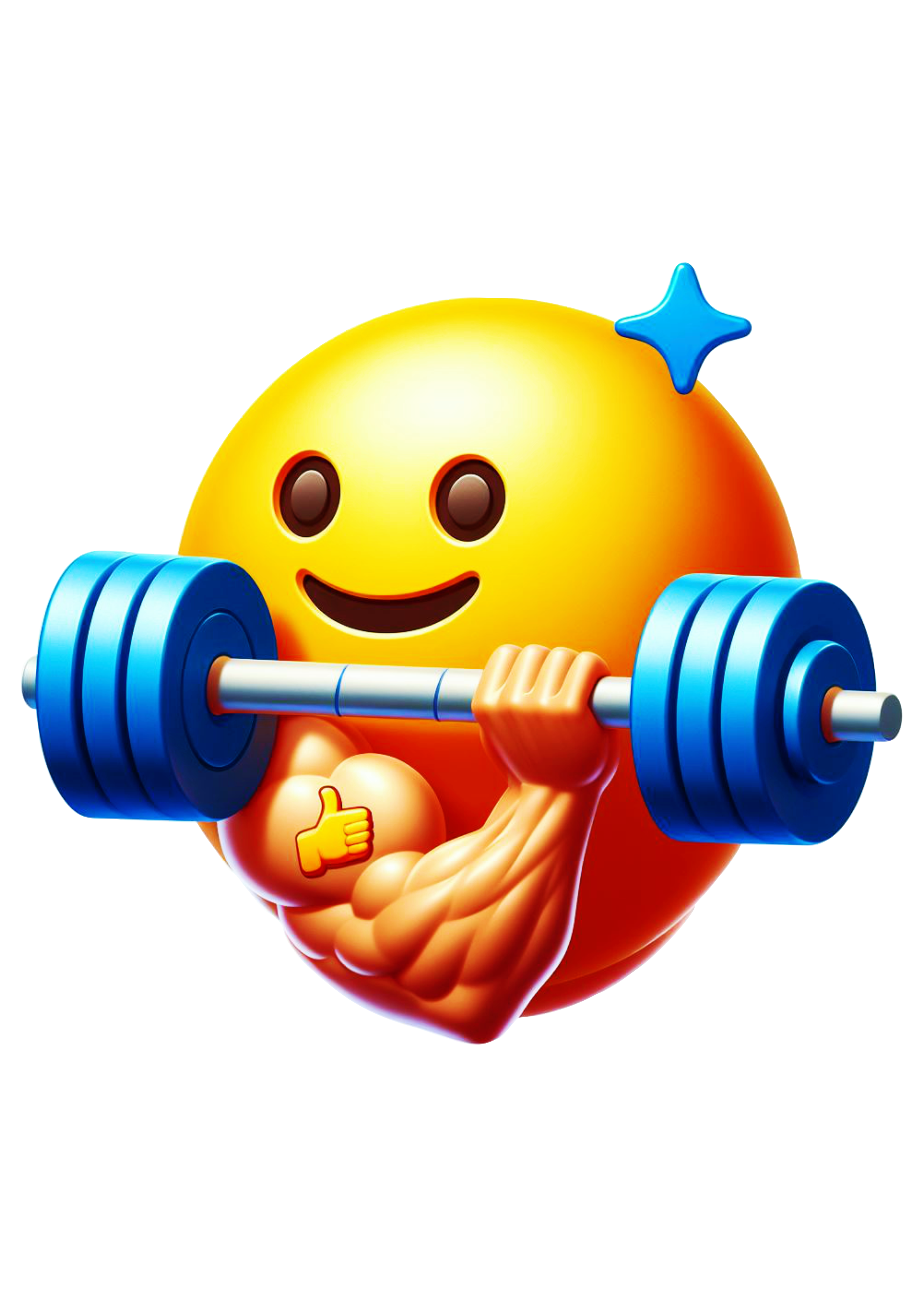 Emoji para whatsapp facebook instagram treino pesado duplo bíceps treino de braços shape png