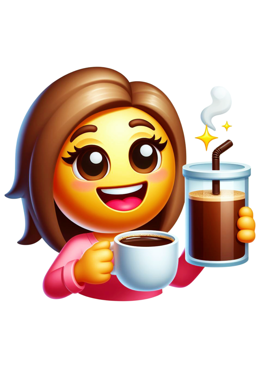 Emoji png mulher tomando cafezinho imagens fundo transparente