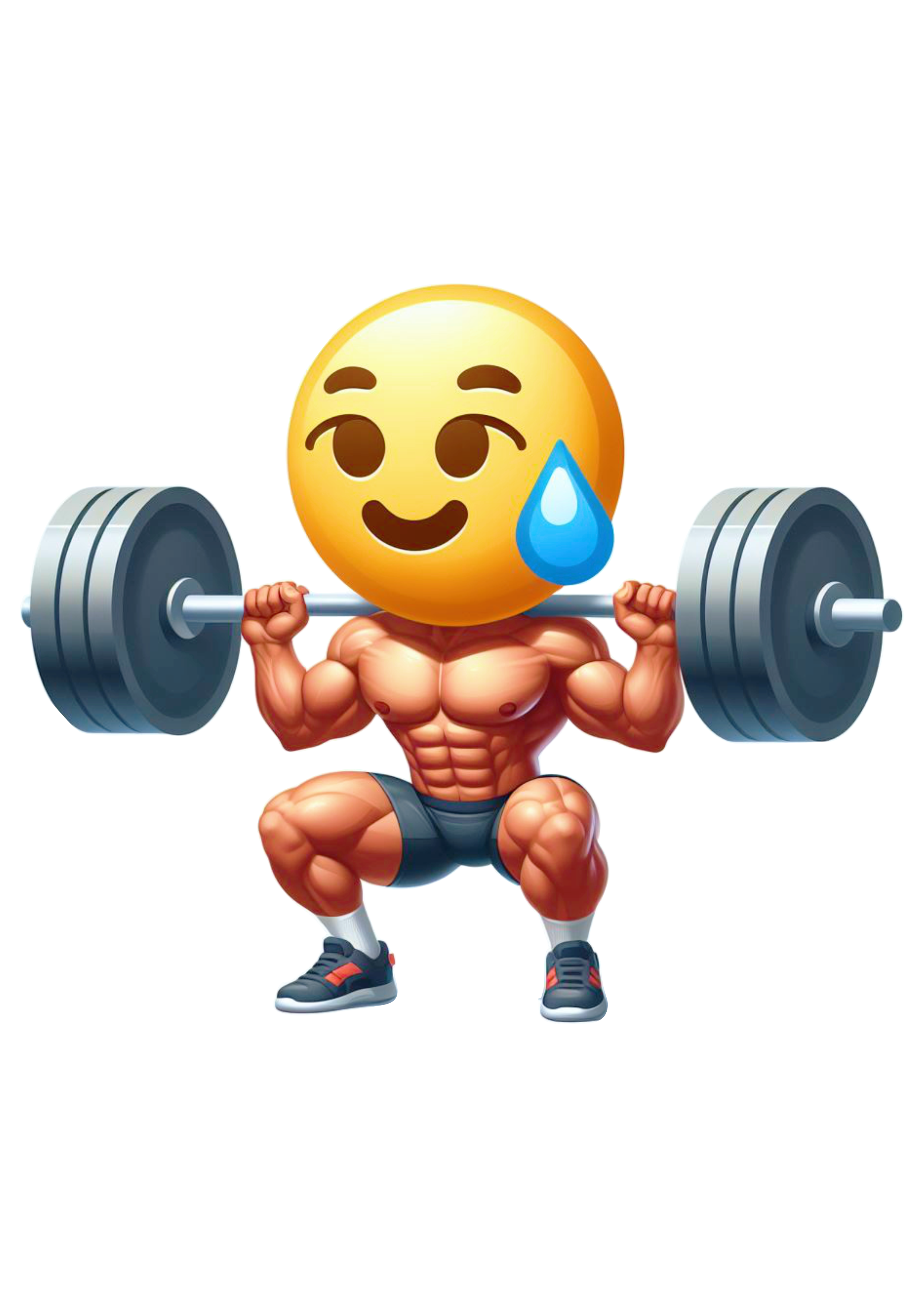Emojis engraçados de academia treino de pernas agachamento pesado png